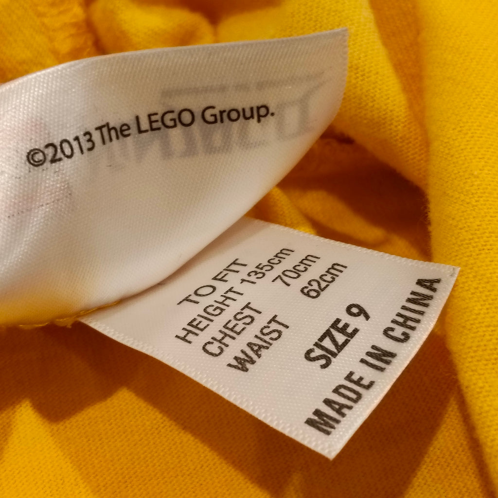 LEGO NINJAGO hoodie top size 9 boys yellow