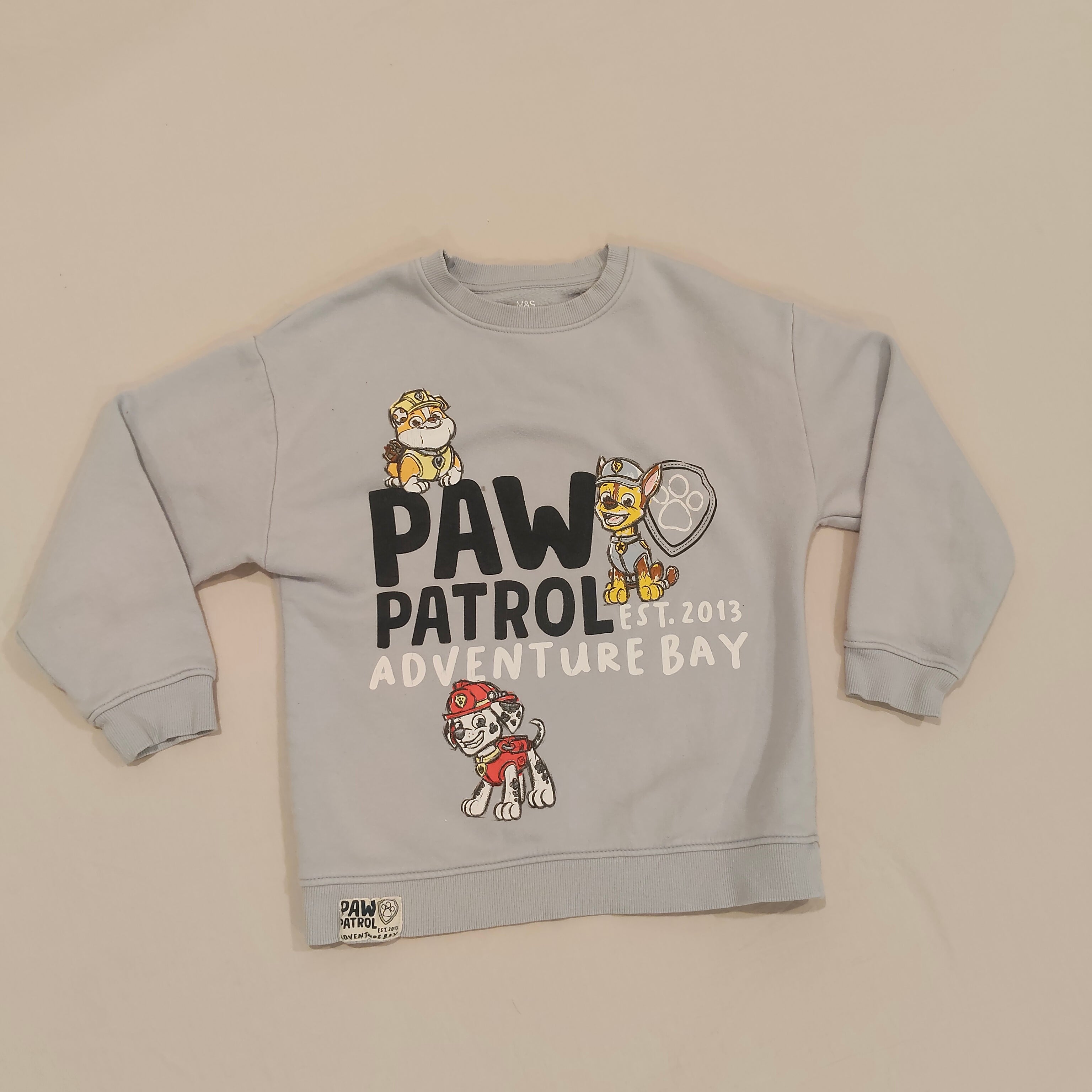 M&S Paw Patrol Jumper Size 7-8Yrs Boys