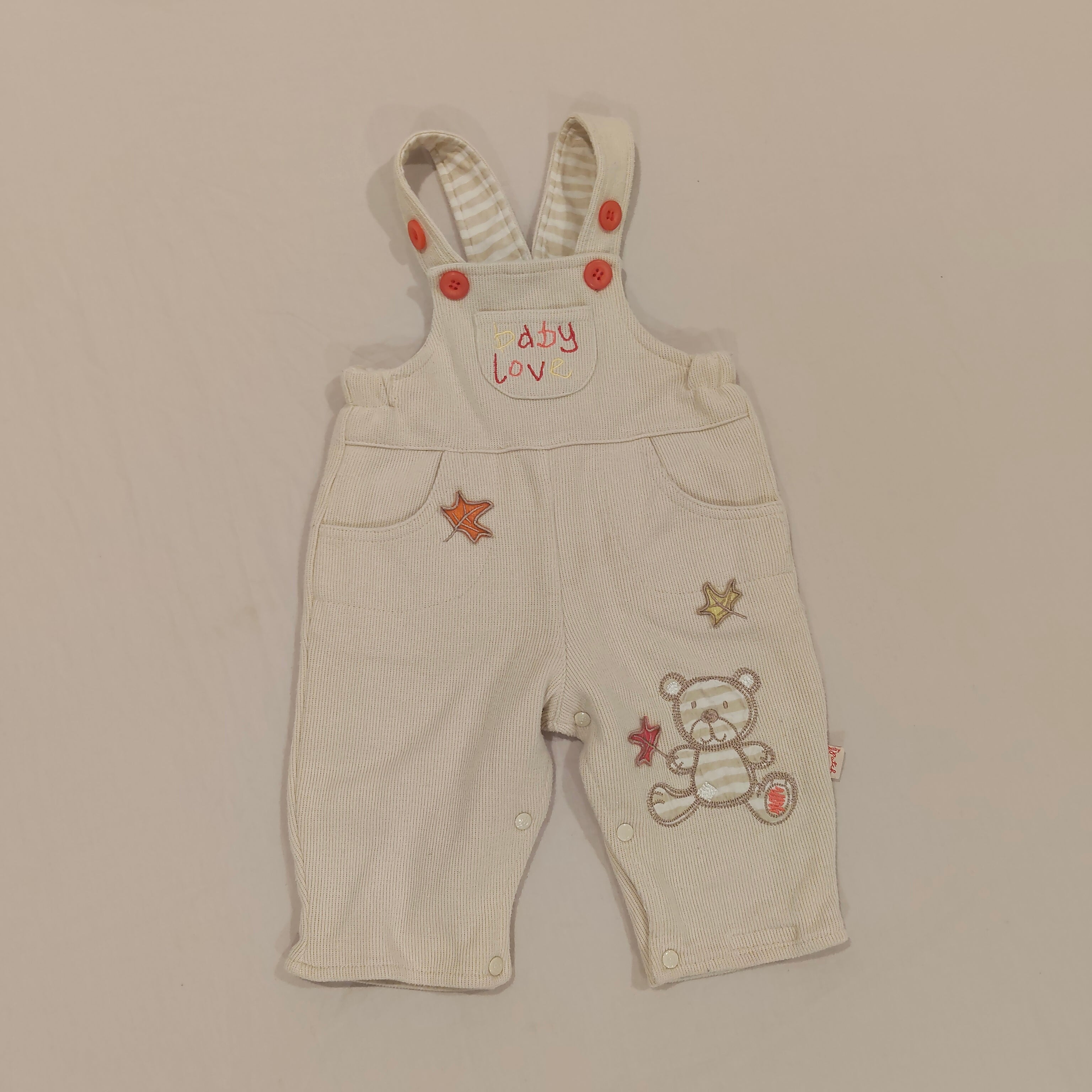 PUMPKIN PATCH Knit Overall Size 3-6M Baby Teddy Bear