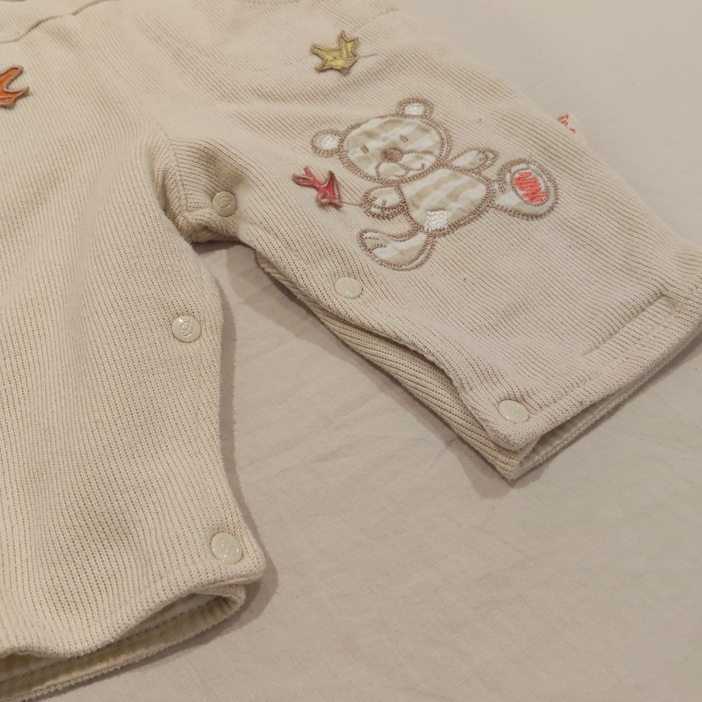 PUMPKIN PATCH Knit Overall Size 3-6M Baby Teddy Bear