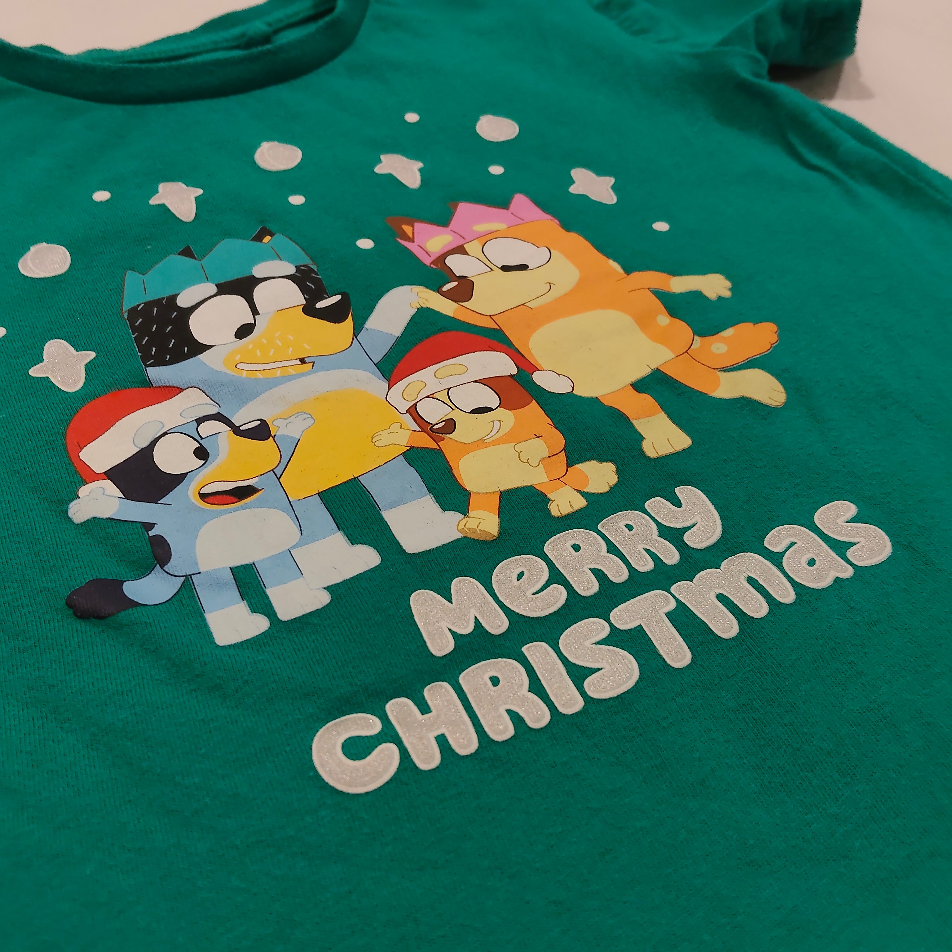 BLUEY top size 3 Christmas short sleeve