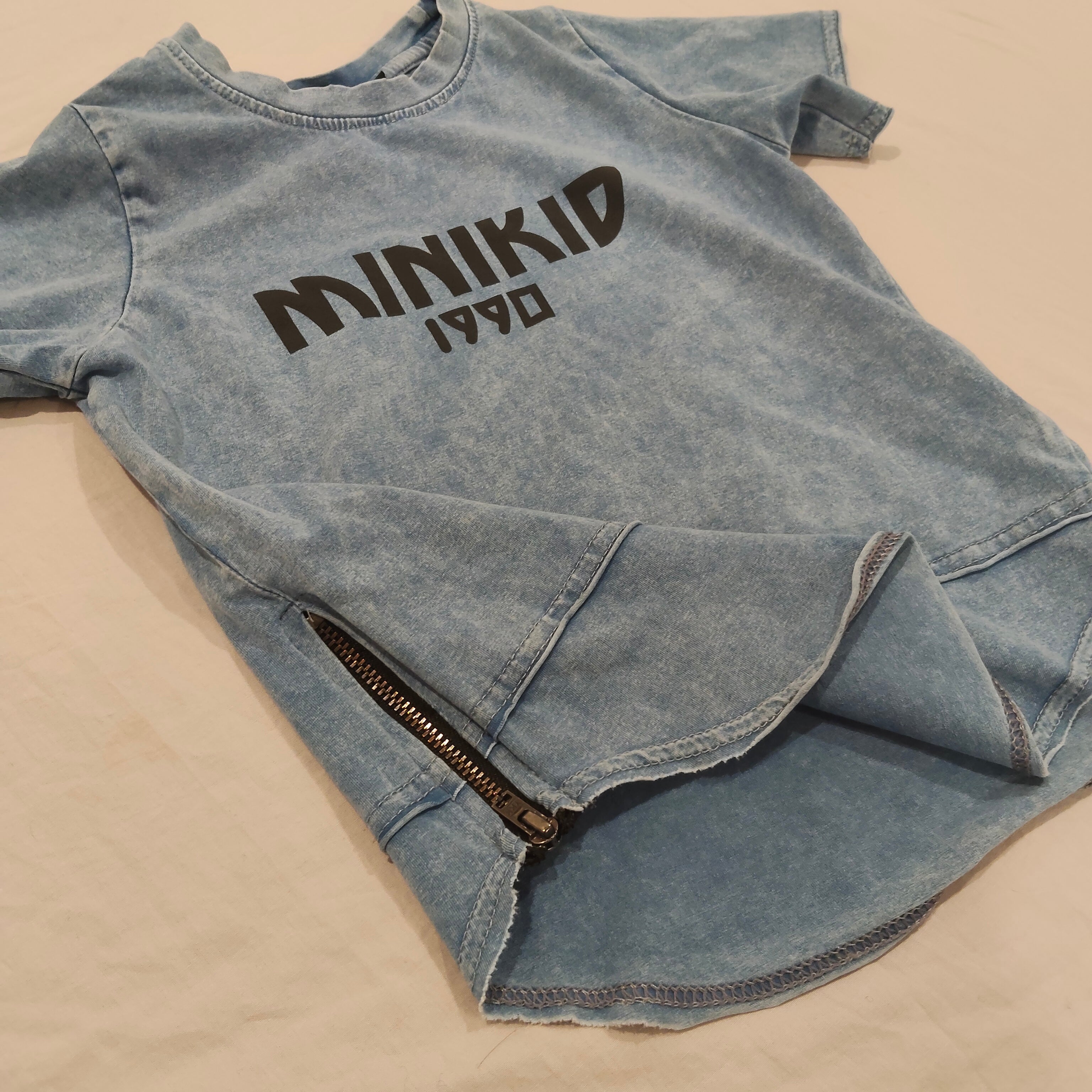 MINIKID Acid Dark Grey top size 9-12M Baby Short Sleeve