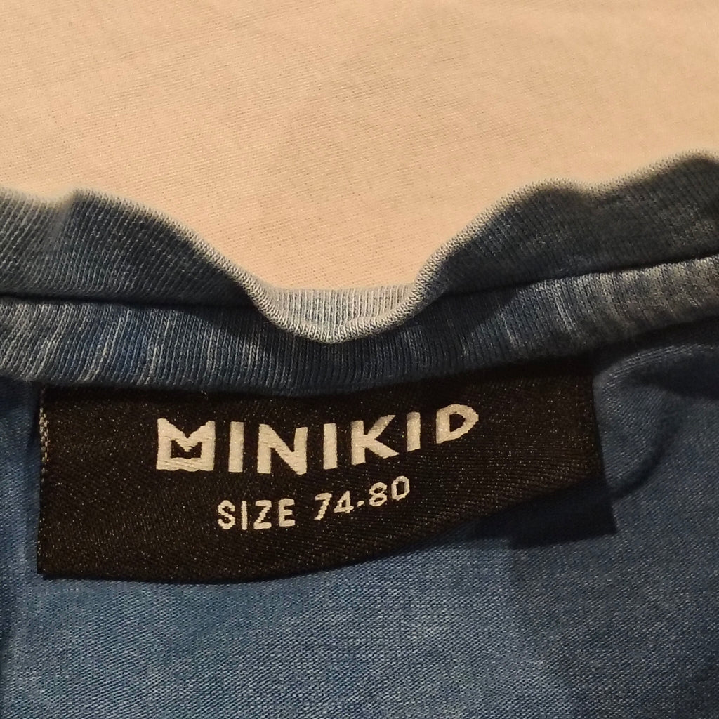 MINIKID Acid Dark Grey top size 9-12M Baby Short Sleeve