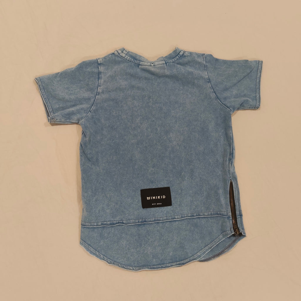MINIKID Acid Dark Grey top size 9-12M Baby Short Sleeve