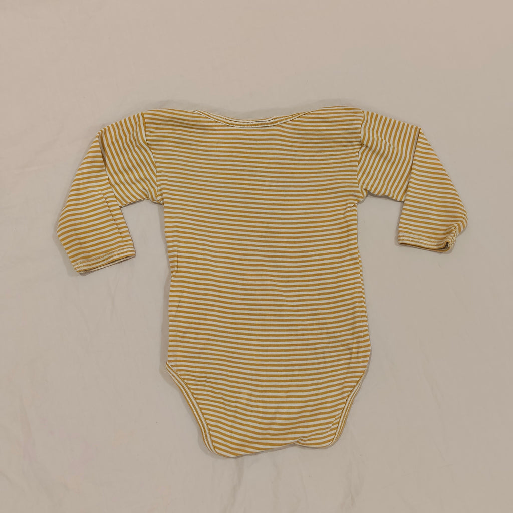 NATURE BABY bodysuit size 6-12M baby yellow stripes - Play Condition