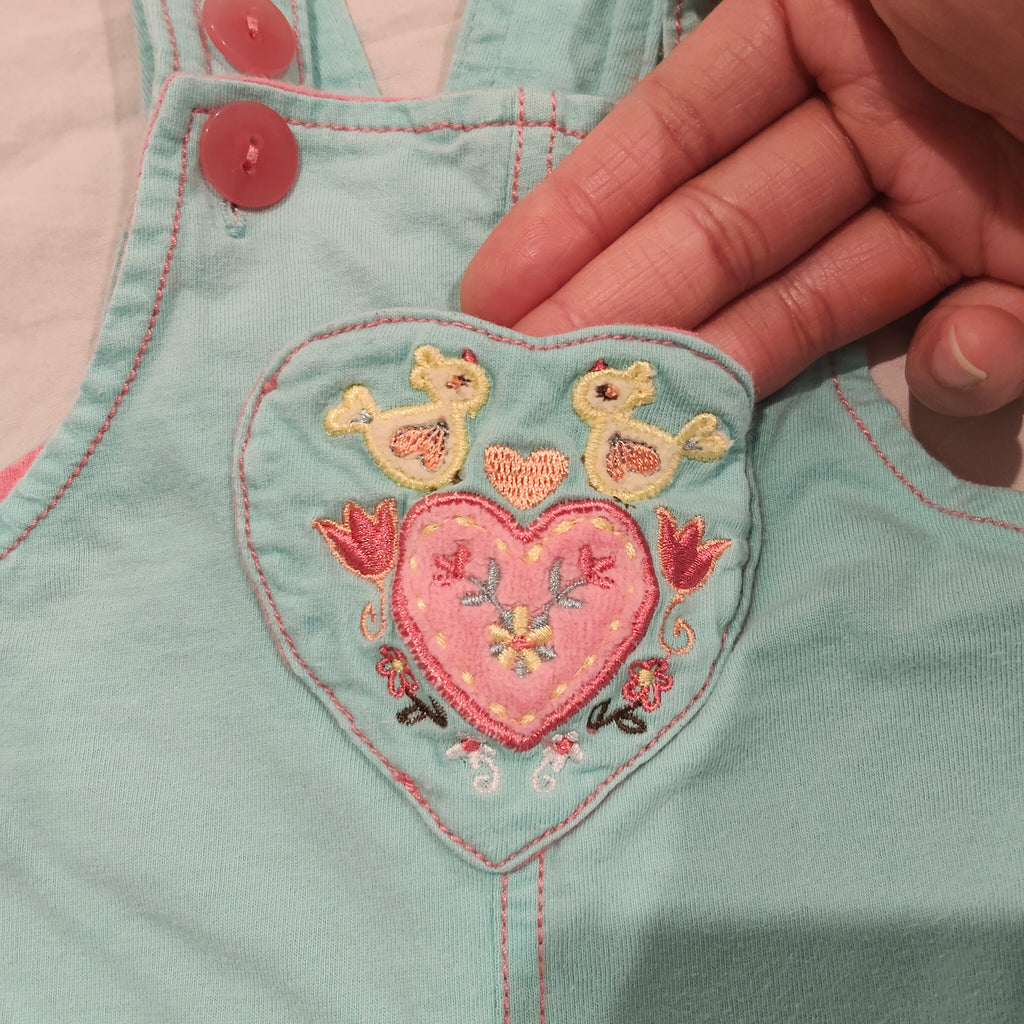 PUMPKIN PATCH Overall Size 3M Baby - heart shaped pockets embroidery