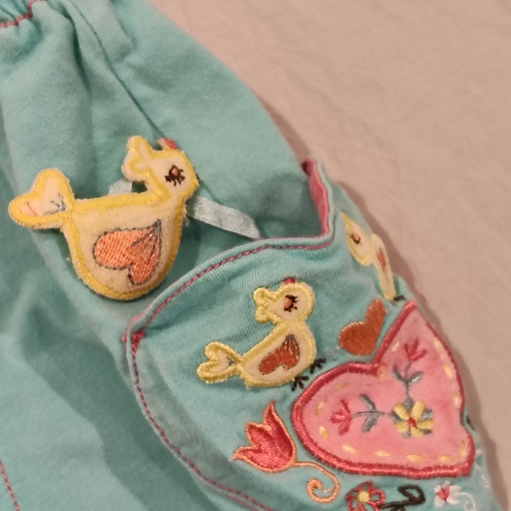 PUMPKIN PATCH Overall Size 3M Baby - heart shaped pockets embroidery