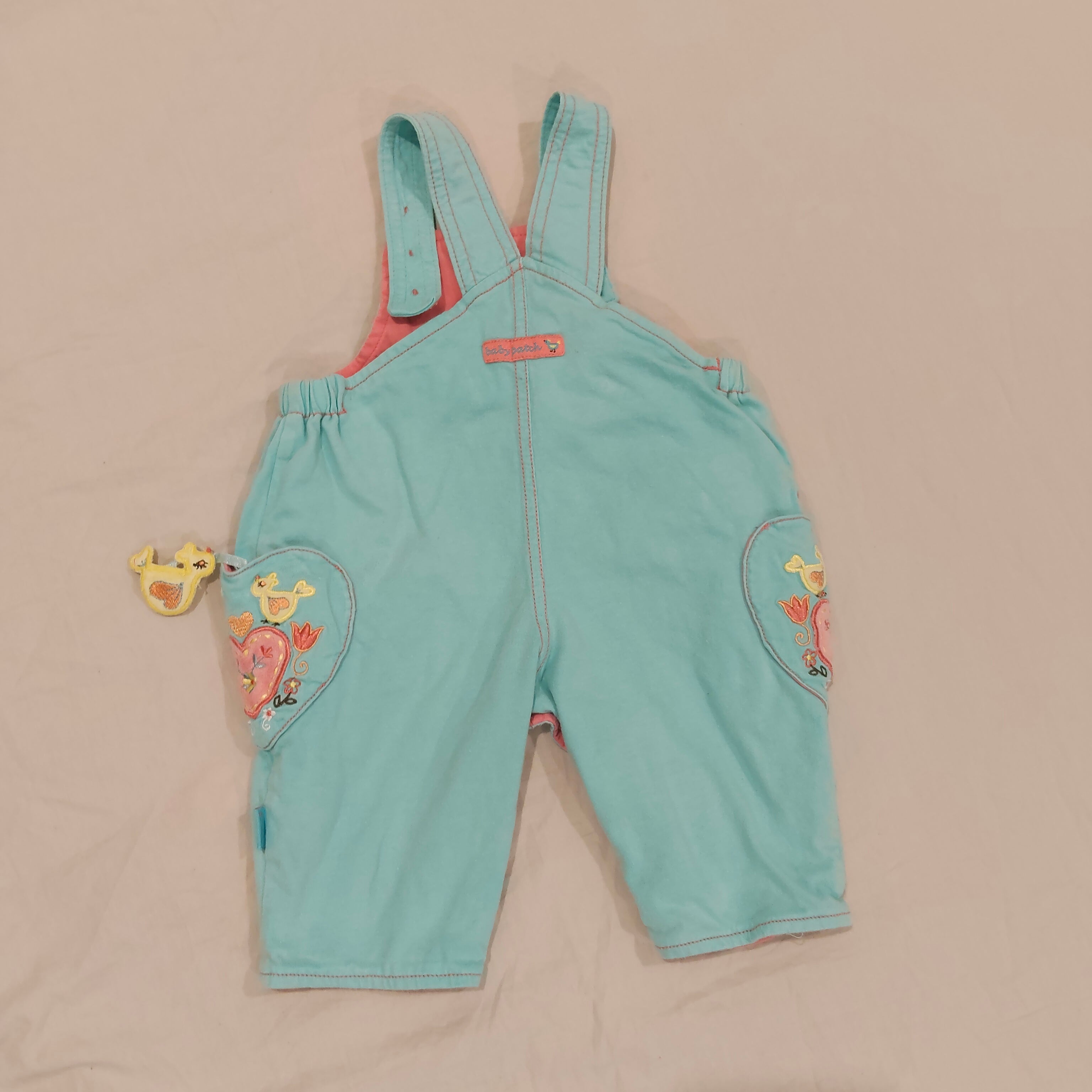 PUMPKIN PATCH Overall Size 3M Baby - heart shaped pockets embroidery