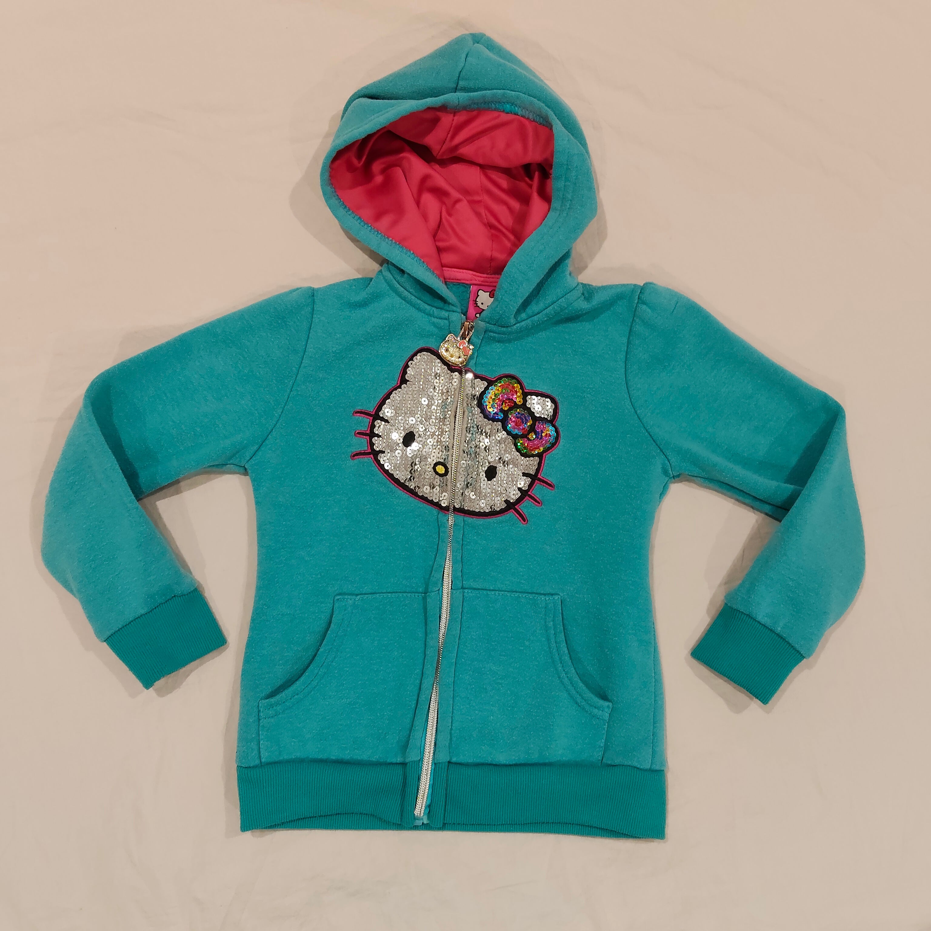 HELLO KITTY hoodie size 5 Girls (sequin-embellished graphic)