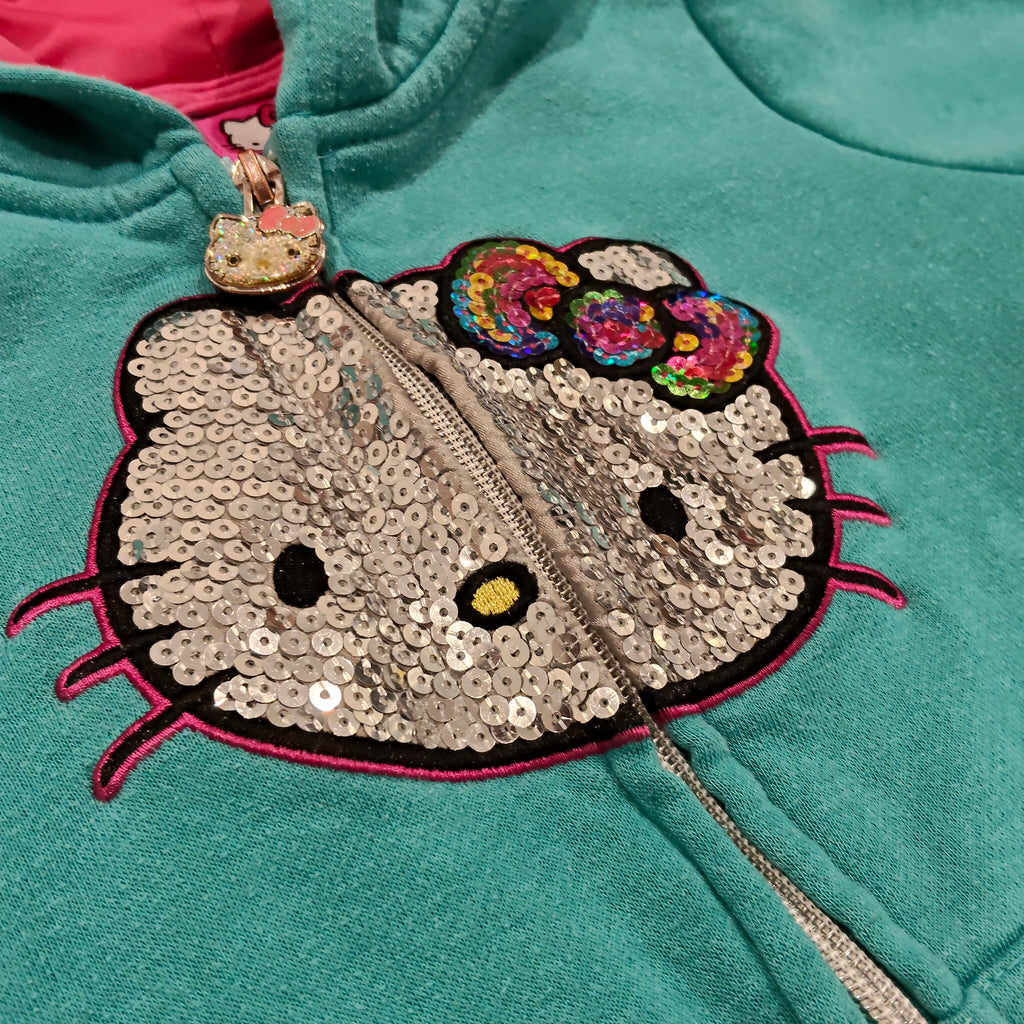 HELLO KITTY hoodie size 5 Girls (sequin-embellished graphic)