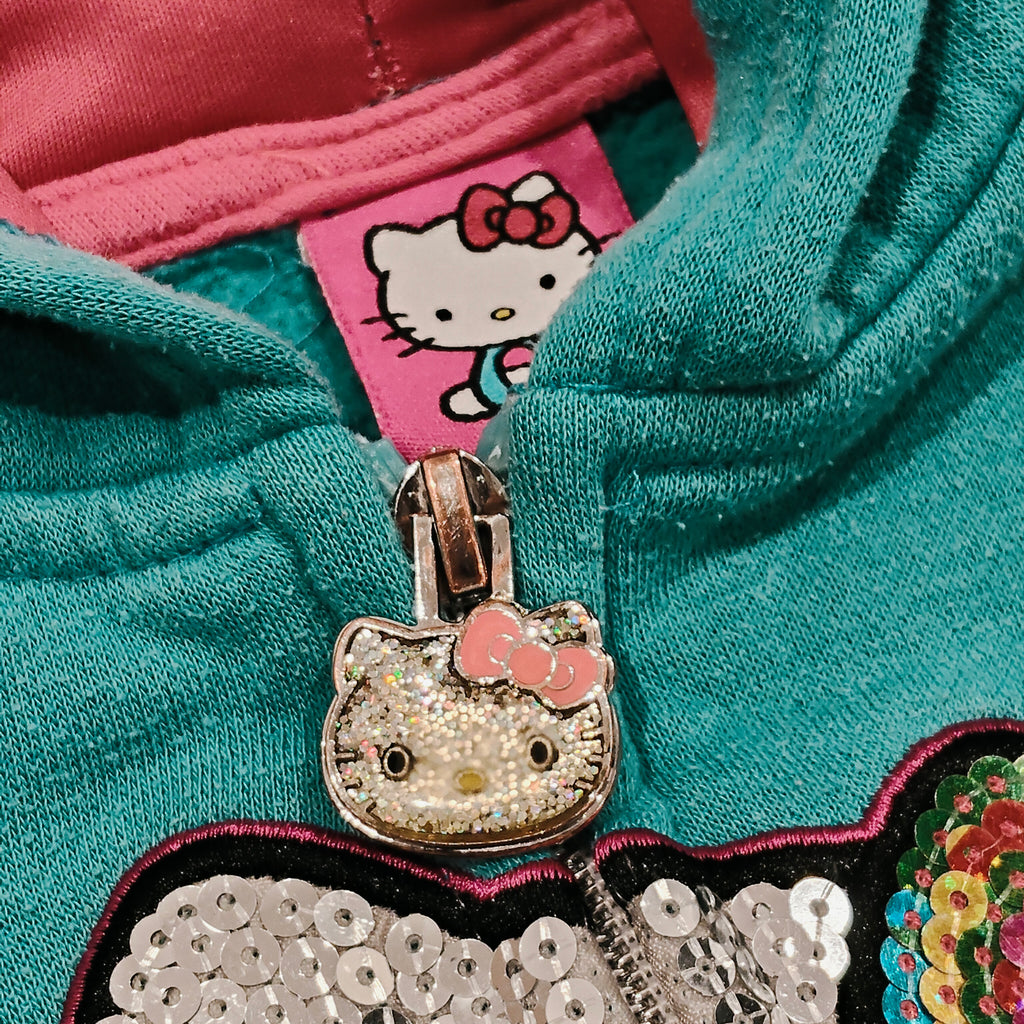 HELLO KITTY hoodie size 5 Girls (sequin-embellished graphic)