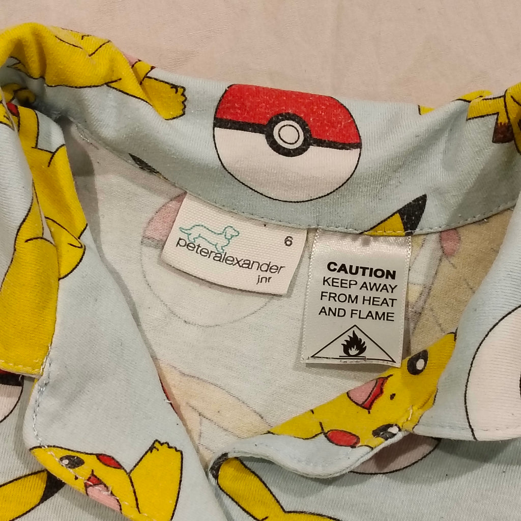 POKEMON Pikachu Pyjama Set Size 6 short sleeve