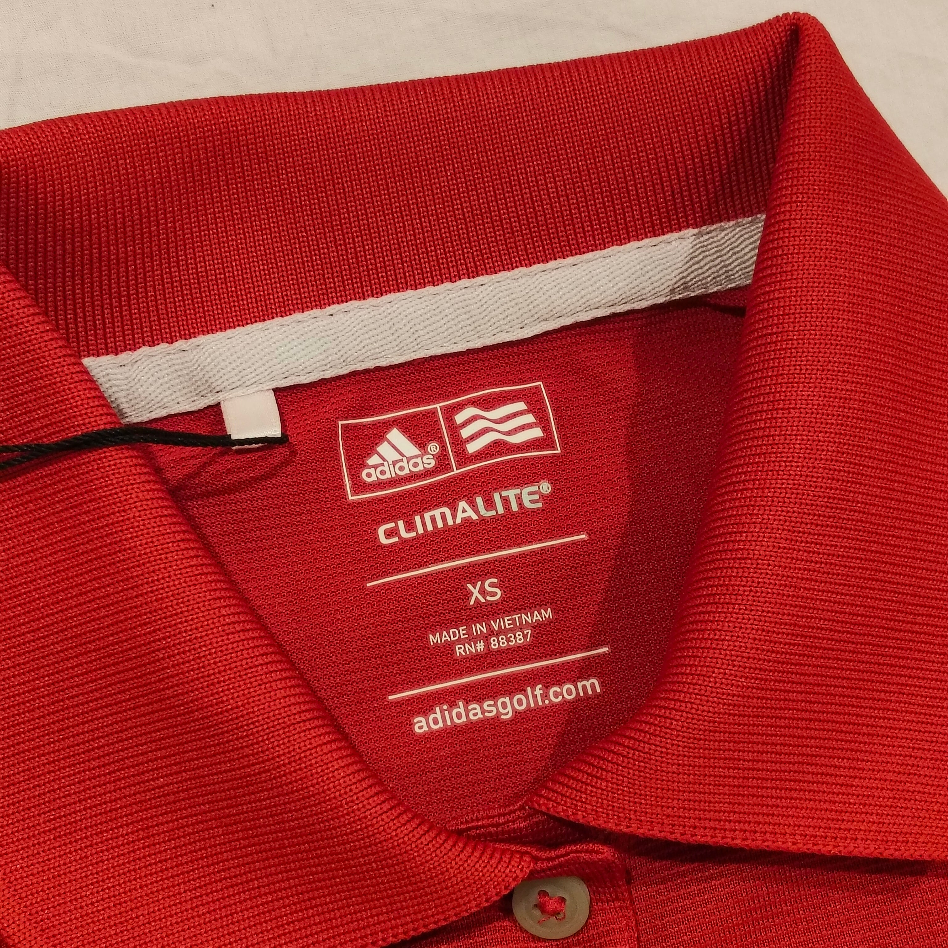 New ADIDAS Polo Shỉrt Golf Red Short Sleeve Women Size XS