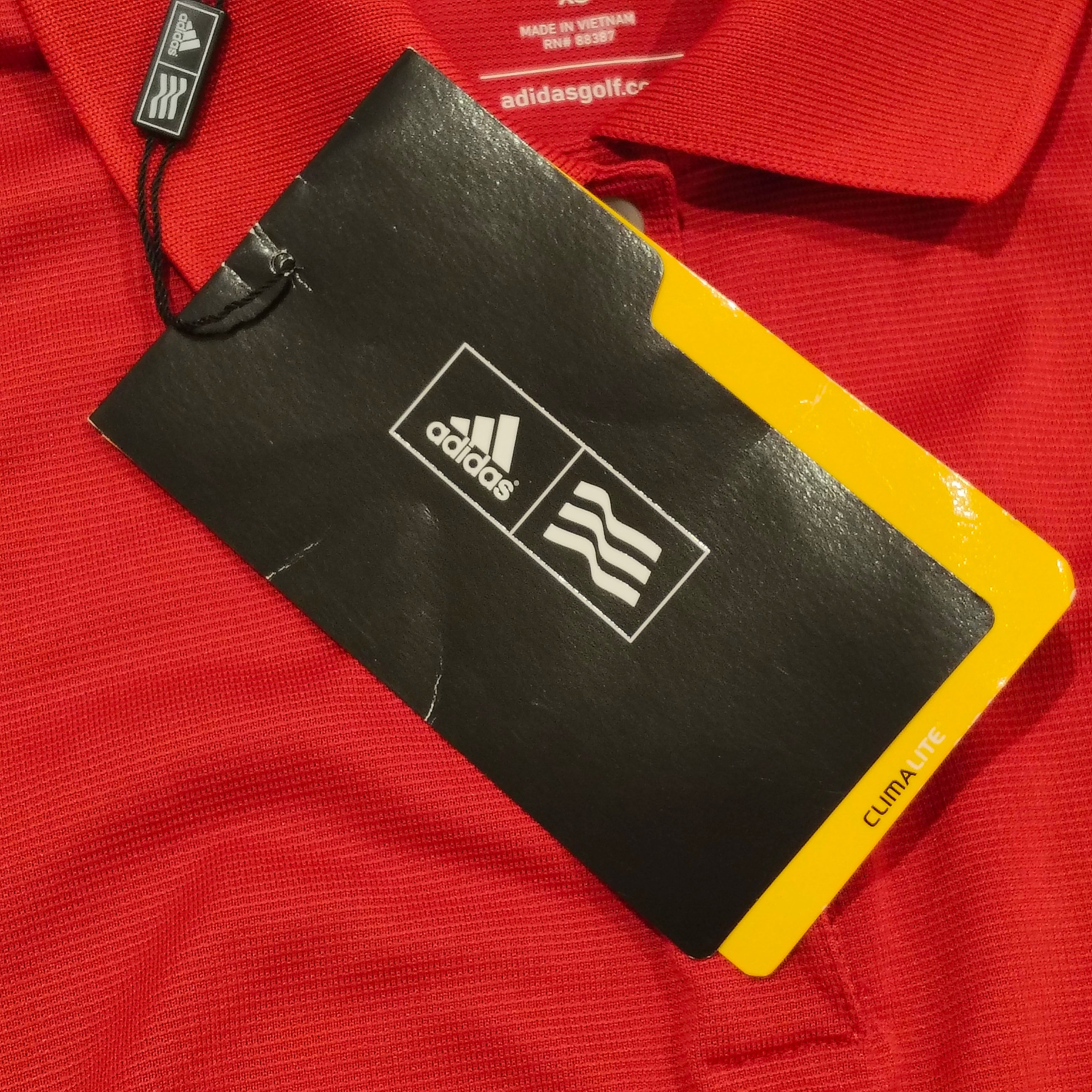 New ADIDAS Polo Shỉrt Golf Red Short Sleeve Women Size XS