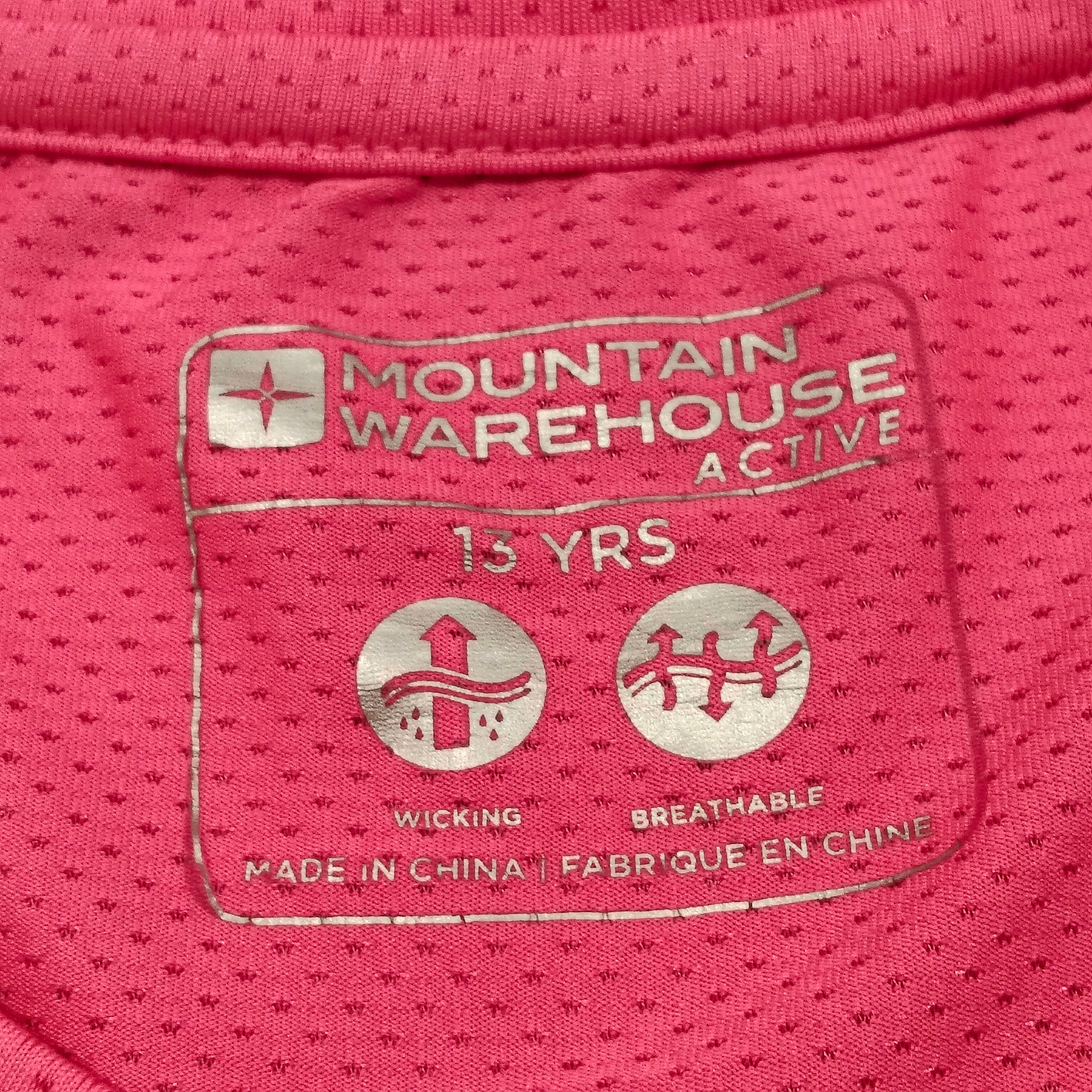 MOUNTAIN WAREHOUSE Top Size 13Yrs Girls Short Sleeve Pink