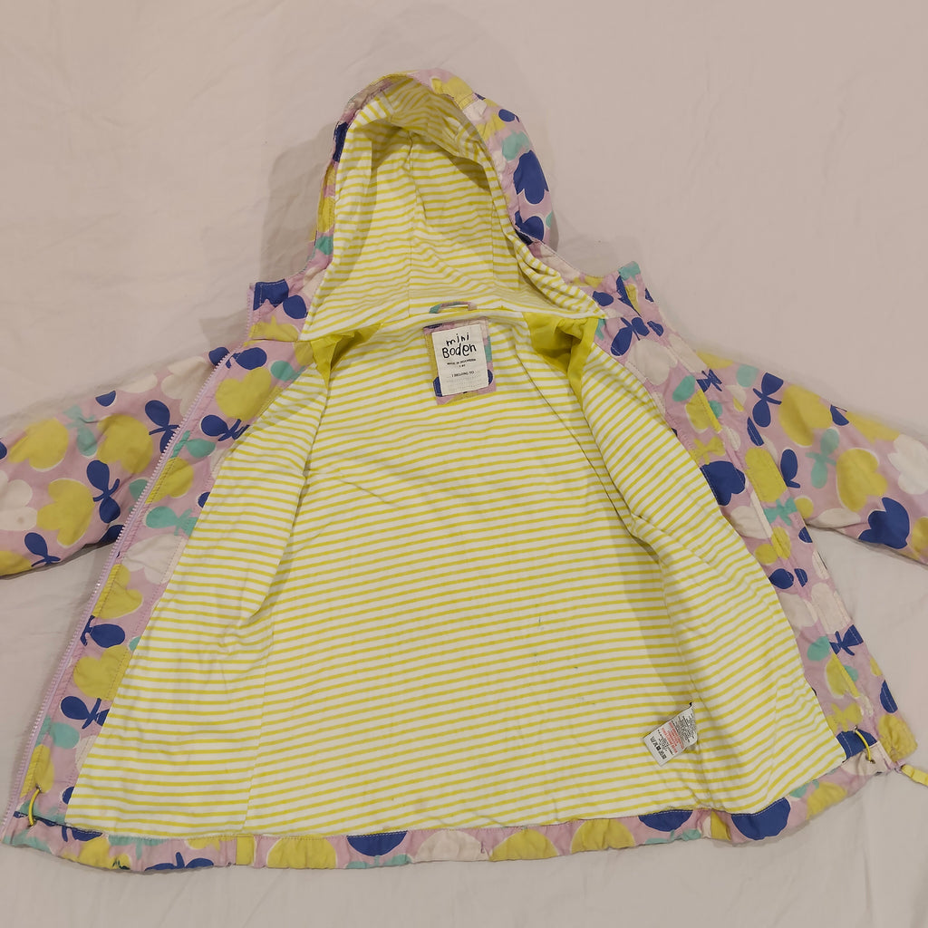 MINI BODEN colourful hooded rain jacket Size 7-8Yrs Girls