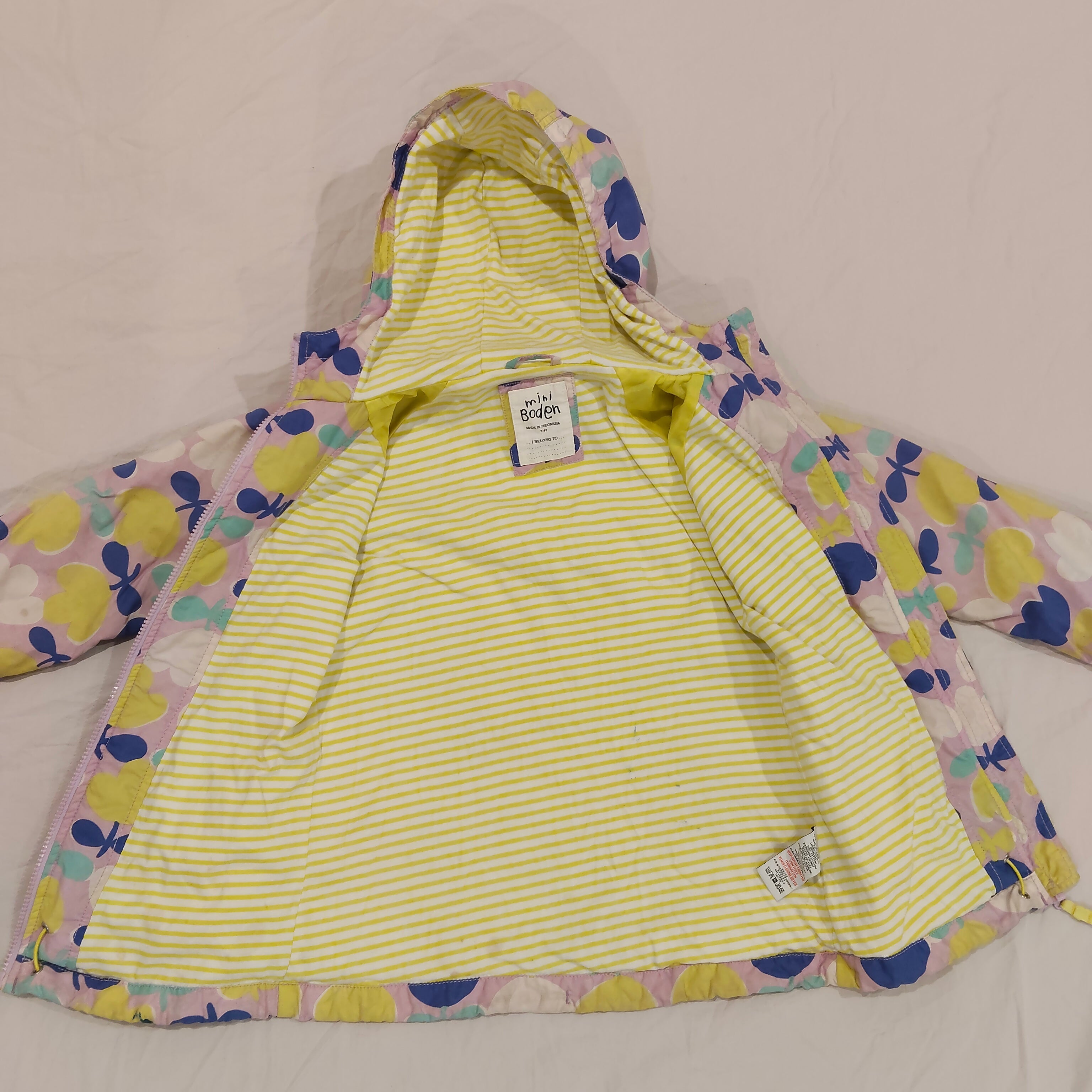 MINI BODEN colourful hooded rain jacket Size 7-8Yrs Girls