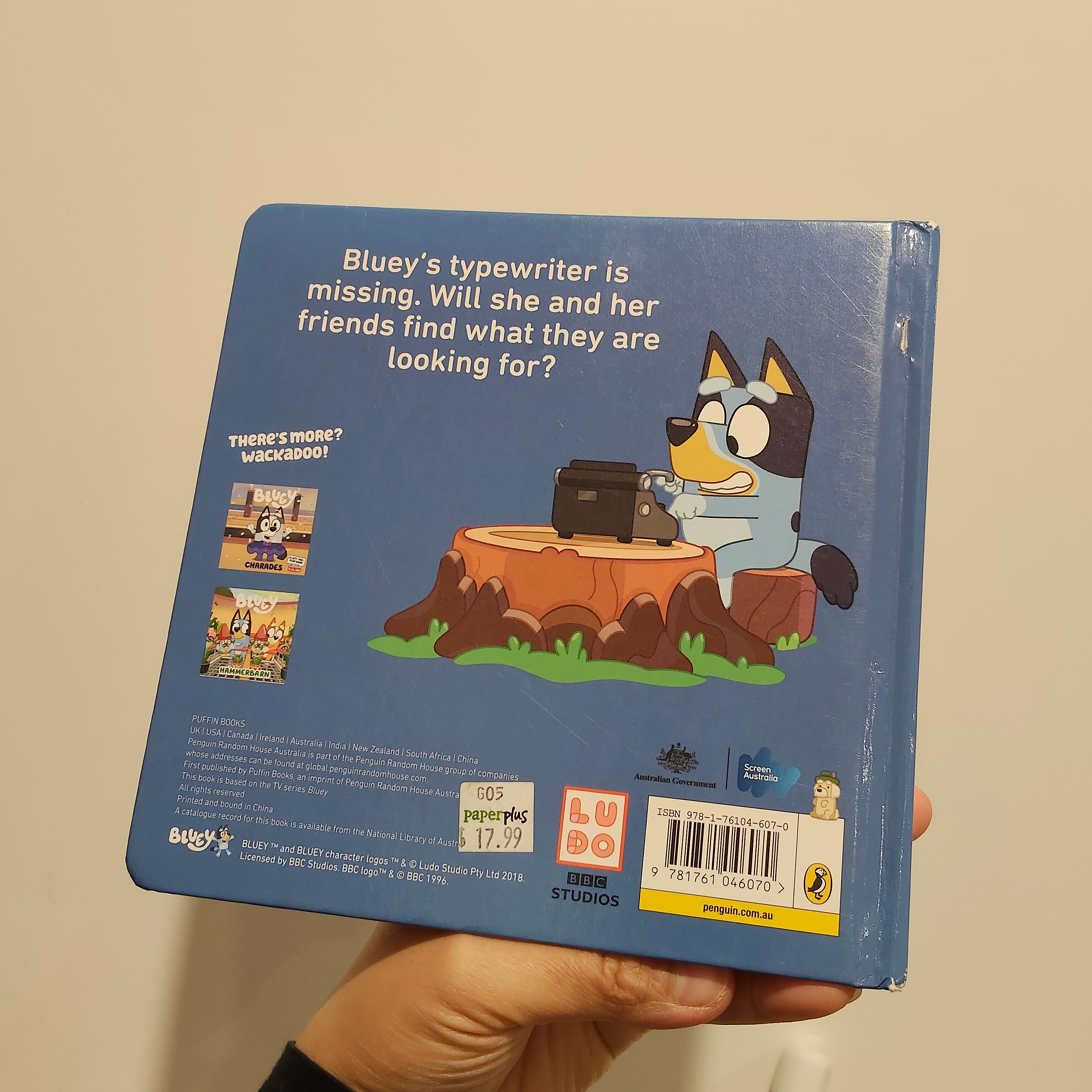BLUEY Typewriter lift-the-flap BOARDBOOK