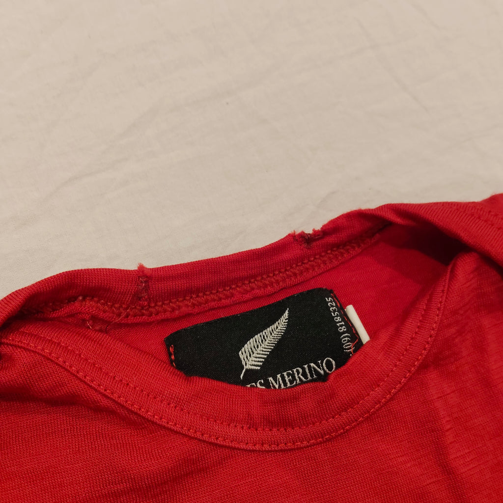 COALES MERINO New Zealand Top Size 1 Baby Red long sleeve Dr. Seuss Cat in the hat