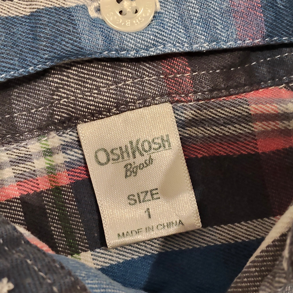 OSHKOSH B'gosh shirt size 1yr Boys Short Sleeve removable hood