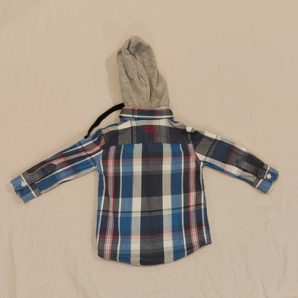 OSHKOSH B'gosh shirt size 1yr Boys Short Sleeve removable hood