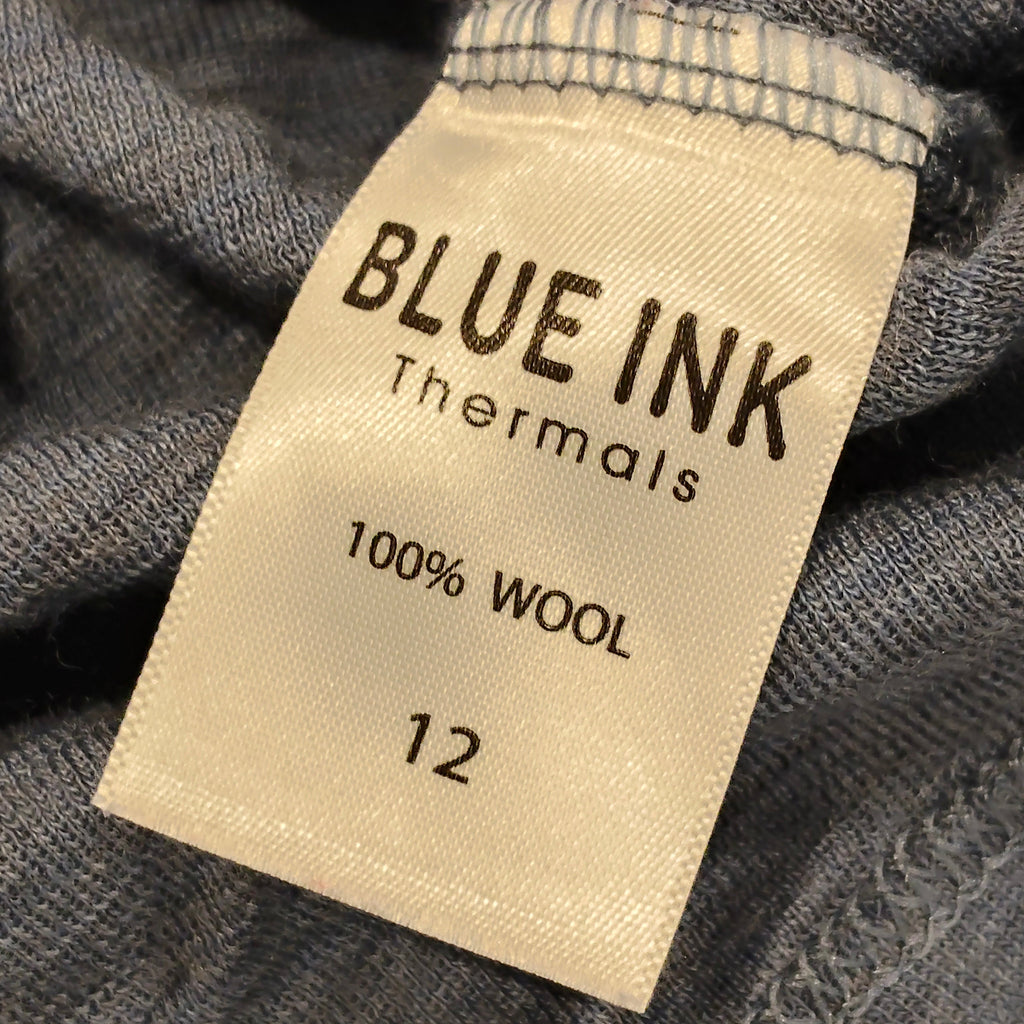 Blue Ink MERINIO Thermal top size 12yrs unisex Blue Long