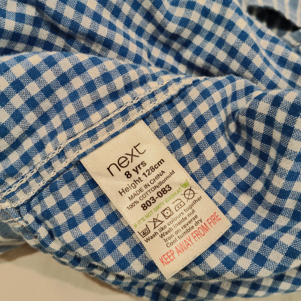 NEXT hooded shirt Size 8y Boys Long Sleeve Blue stripes