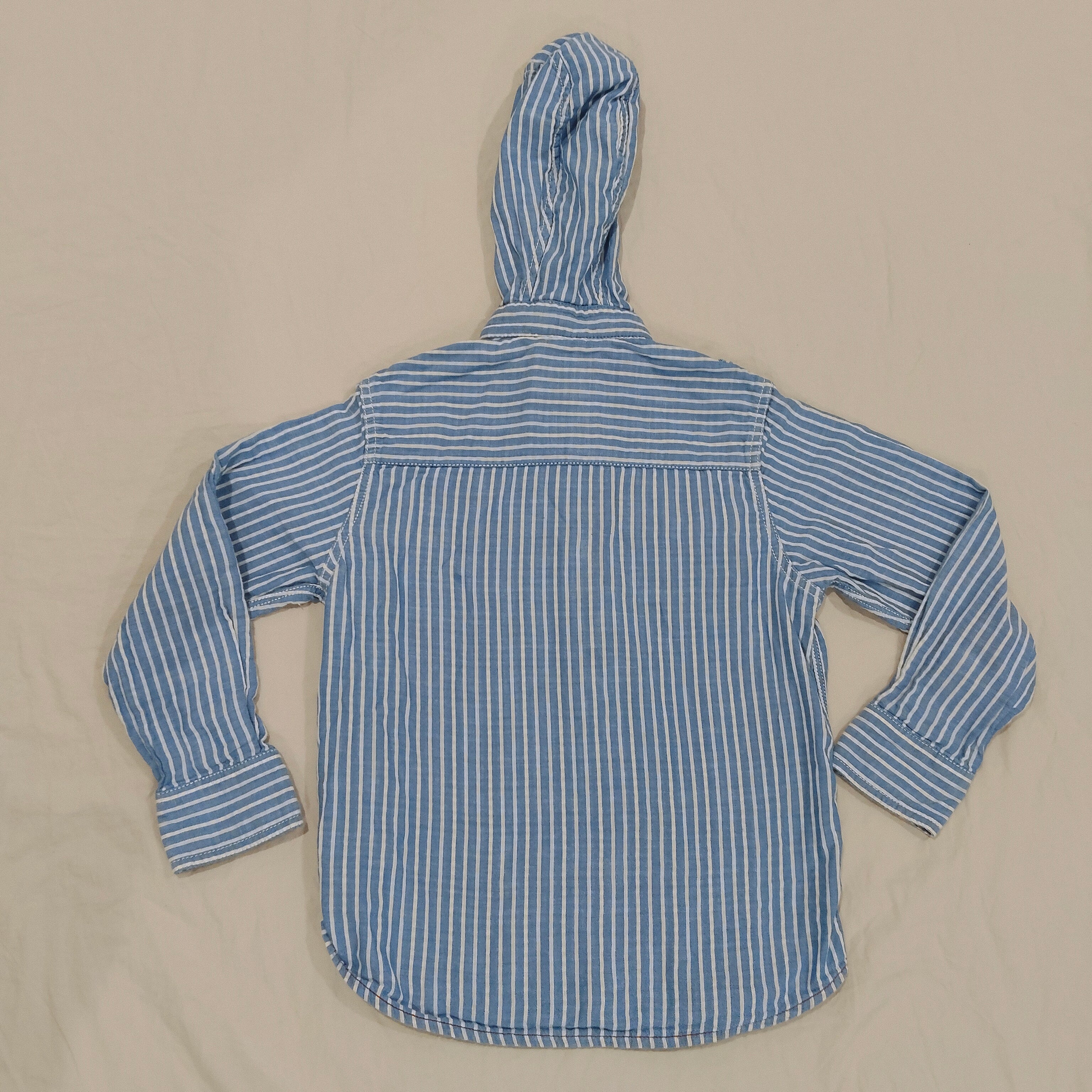 NEXT hooded shirt Size 8y Boys Long Sleeve Blue stripes