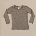 CROWN RANGE Merino Top Size 7 grey stripes long sleeve