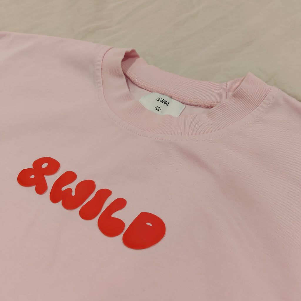 &Wild - Boxy Fit Tee Bubblegum Pink size 12yrs Girls Designed in NZ