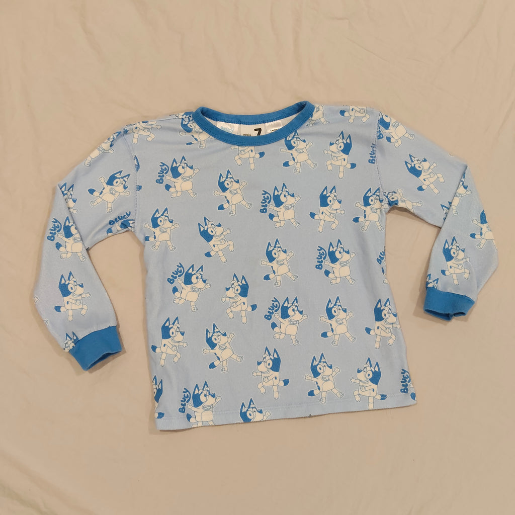 BLUEY top size 7 long sleeve sleepwear