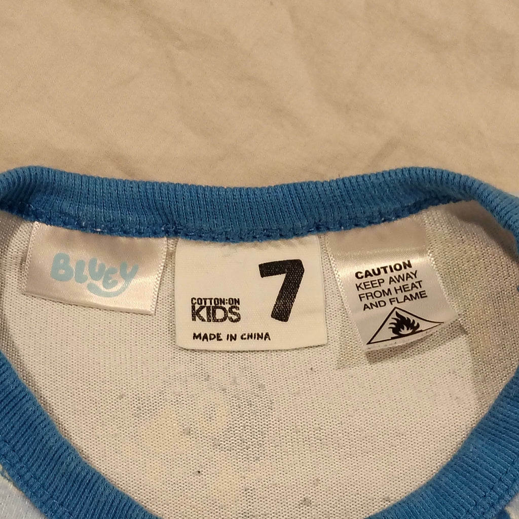 BLUEY top size 7 long sleeve sleepwear