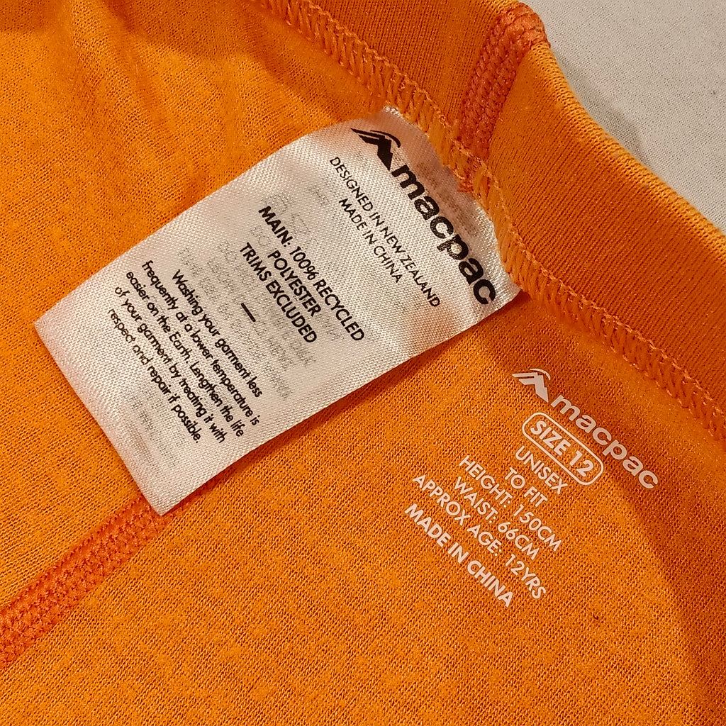 MACPAC Thermal leggings size 12yrs Unisex Orange