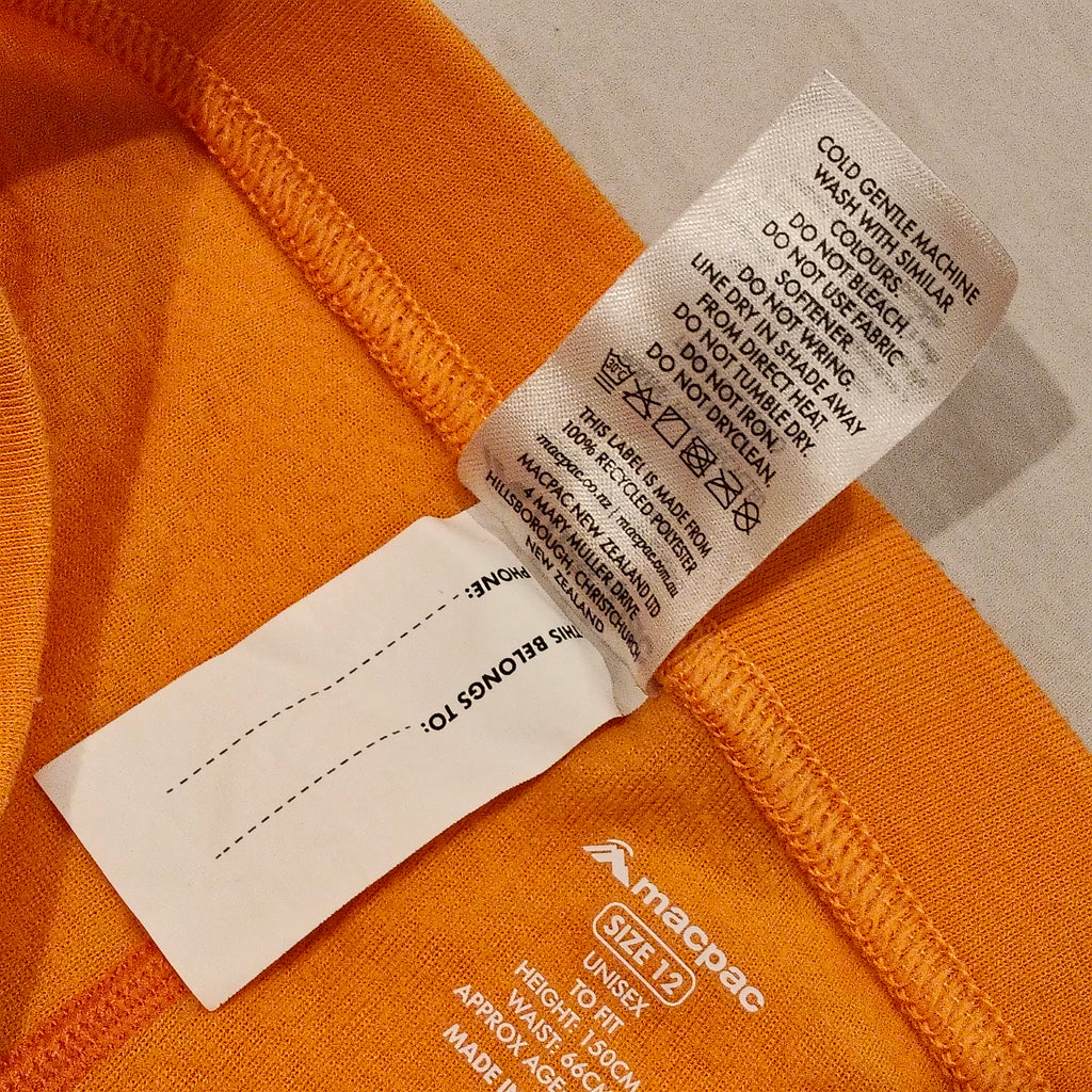 MACPAC Thermal leggings size 12yrs Unisex Orange