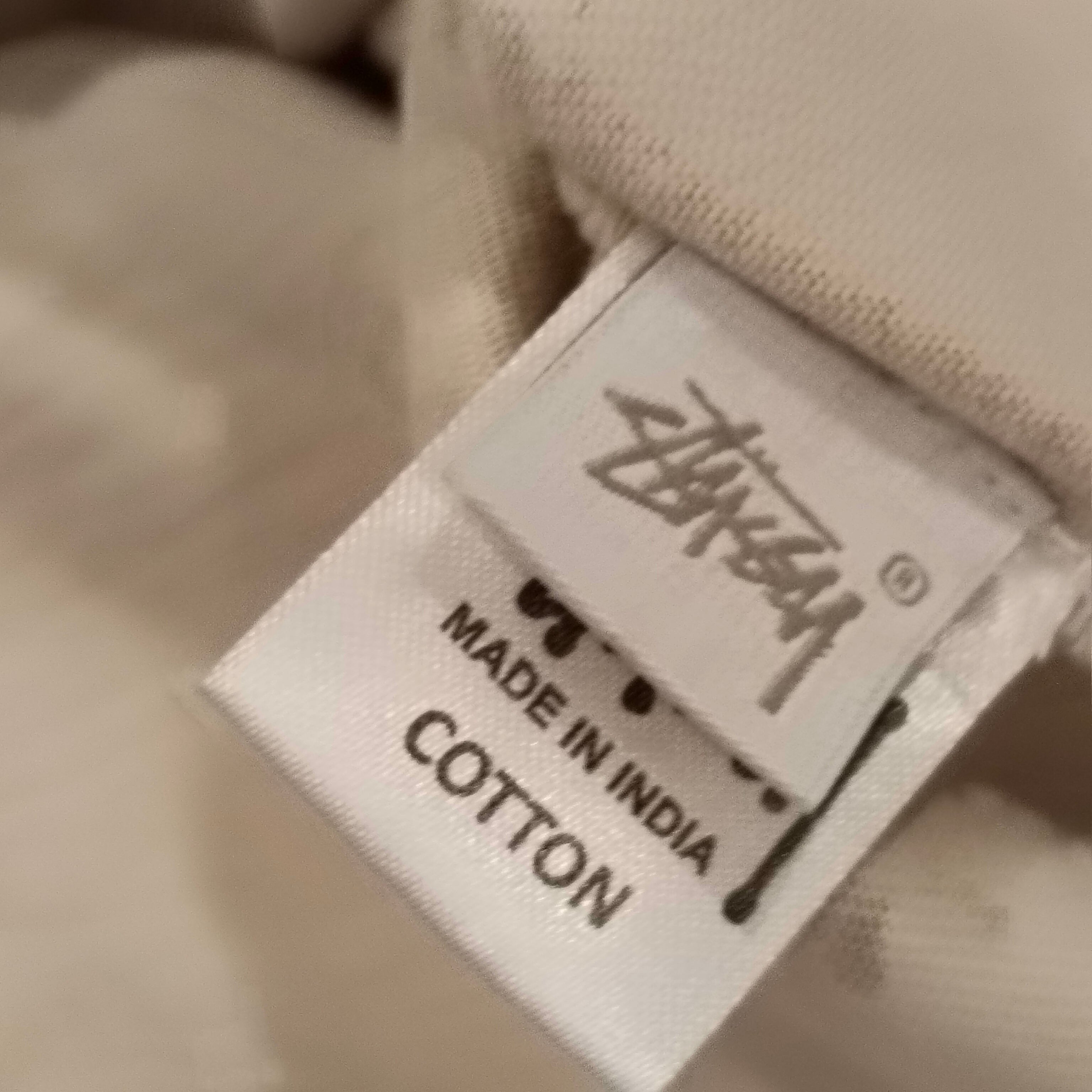 STUSSY cropped long sleeve polo top in cream Size 10 Women