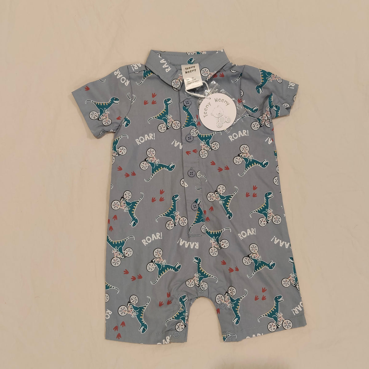 NEW Teeny Weeny Romper Size 3-6M Baby Dinosaur
