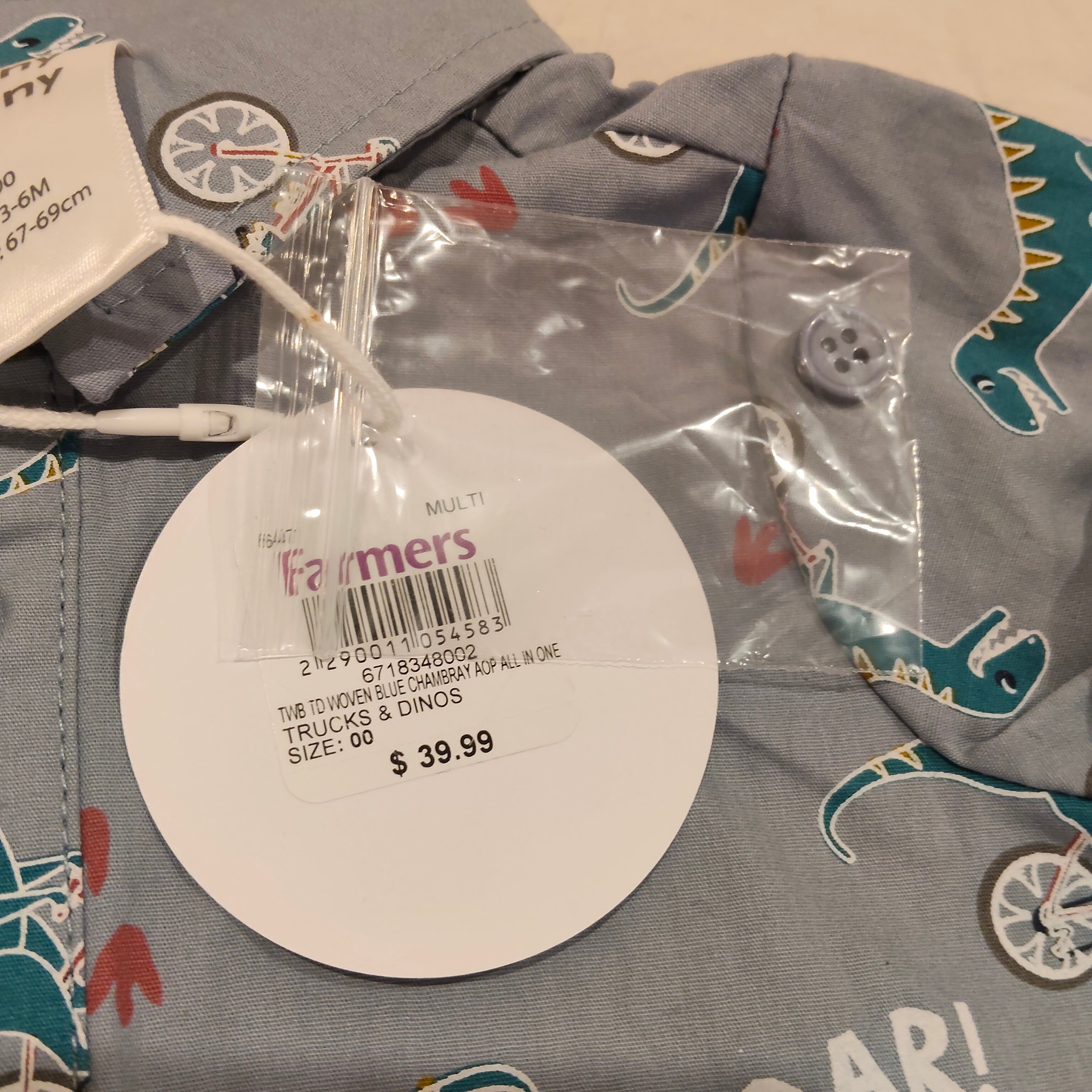 NEW Teeny Weeny Romper Size 3-6M Baby Dinosaur