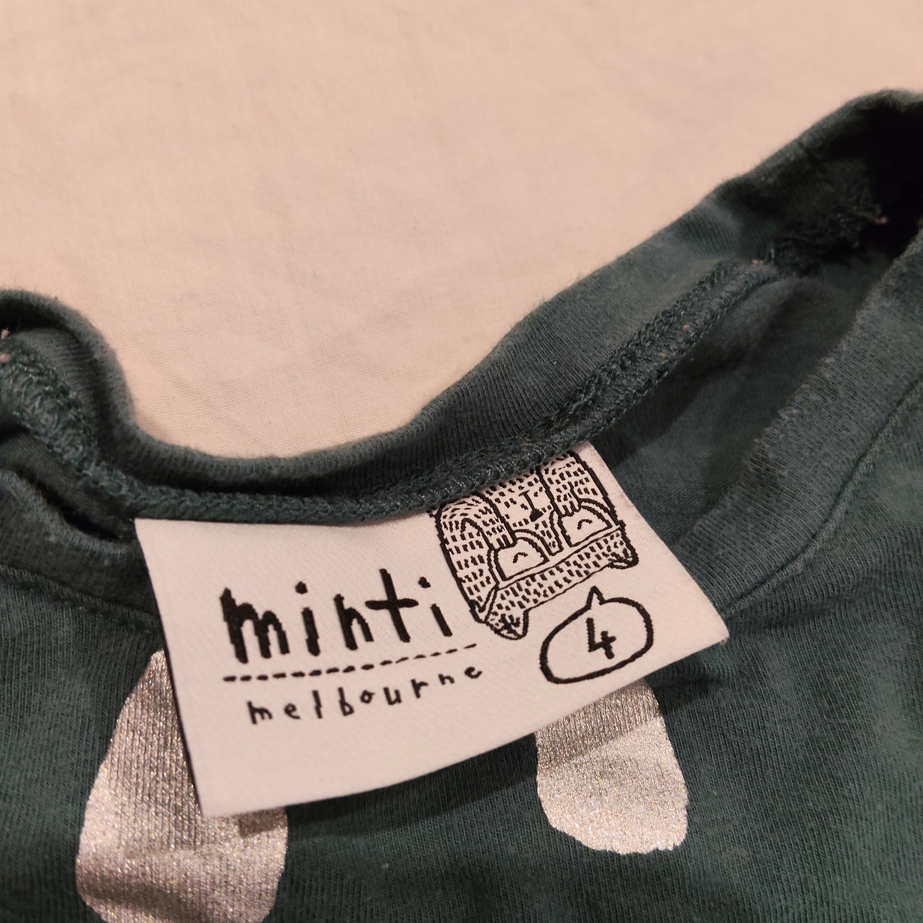 MINTI Dress Size 4 Girls Dark Green