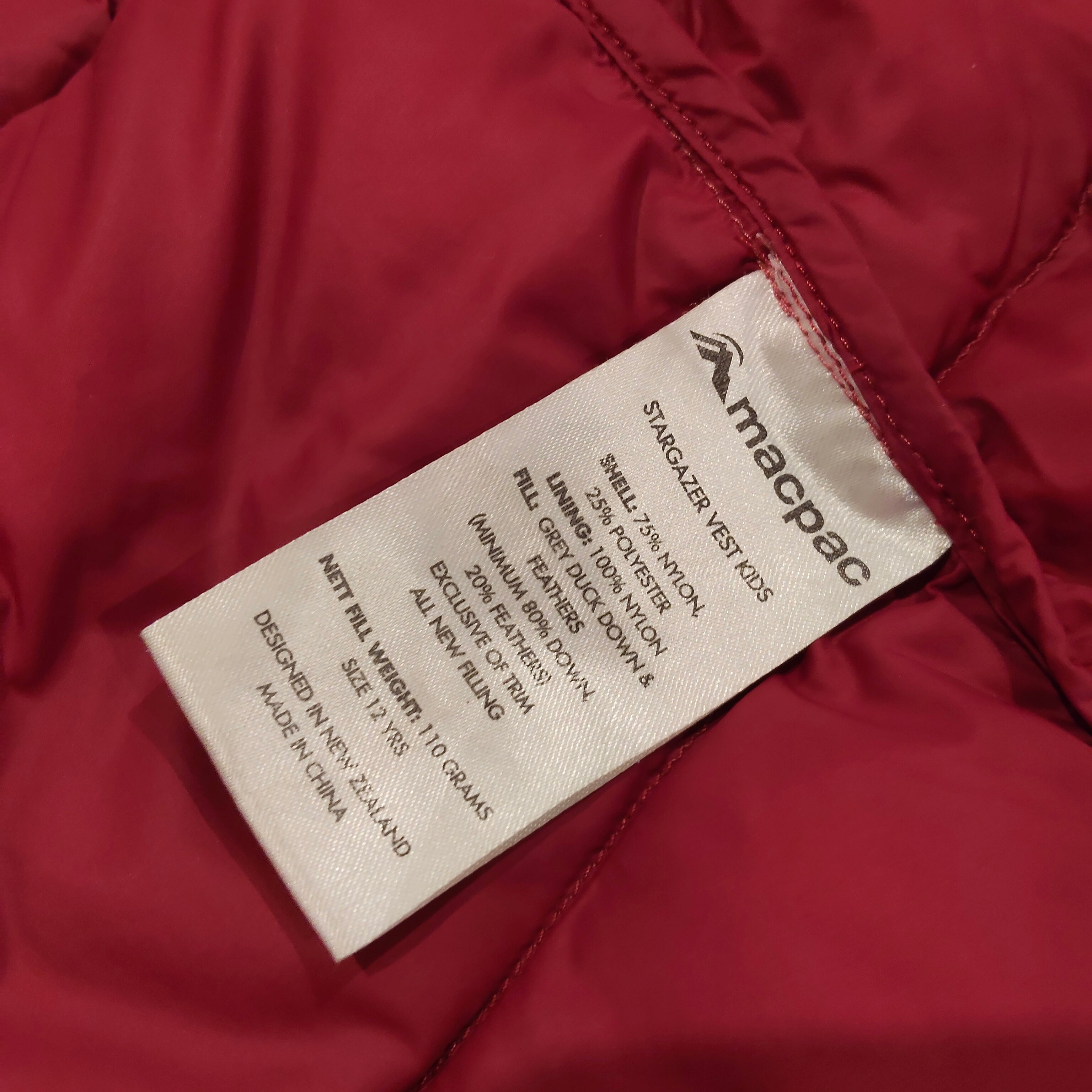 MACPAC Down Vest Size 12yrs Girls