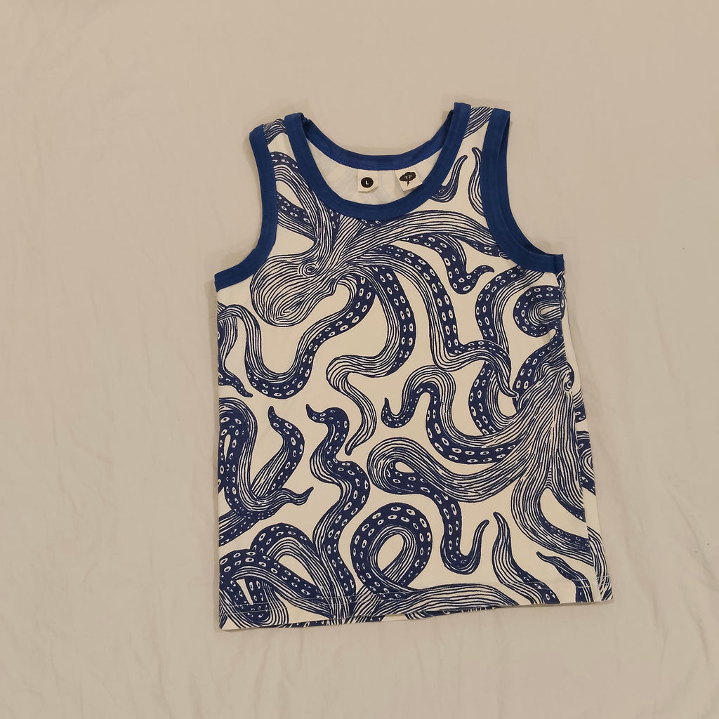 THUNDERPANTS Tank Top Size 8-10Yrs Unisex Octopus Made in NZ