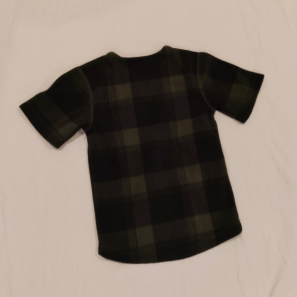 HUNTING & FISHING Top Size 4 Boys Short Sleeve Green Gingham
