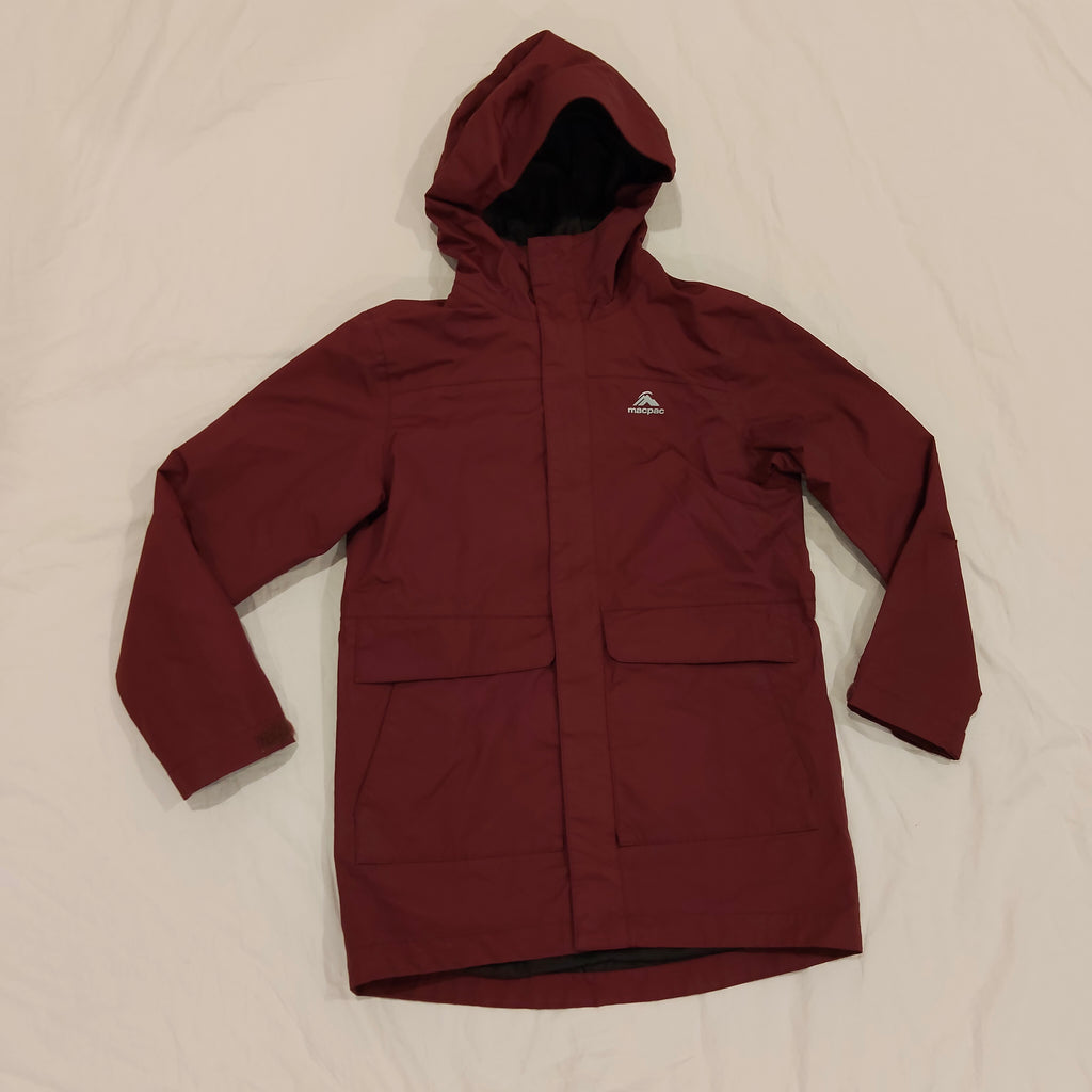 MACPAC Rain Jacket Size 8 Unisex Burgundy