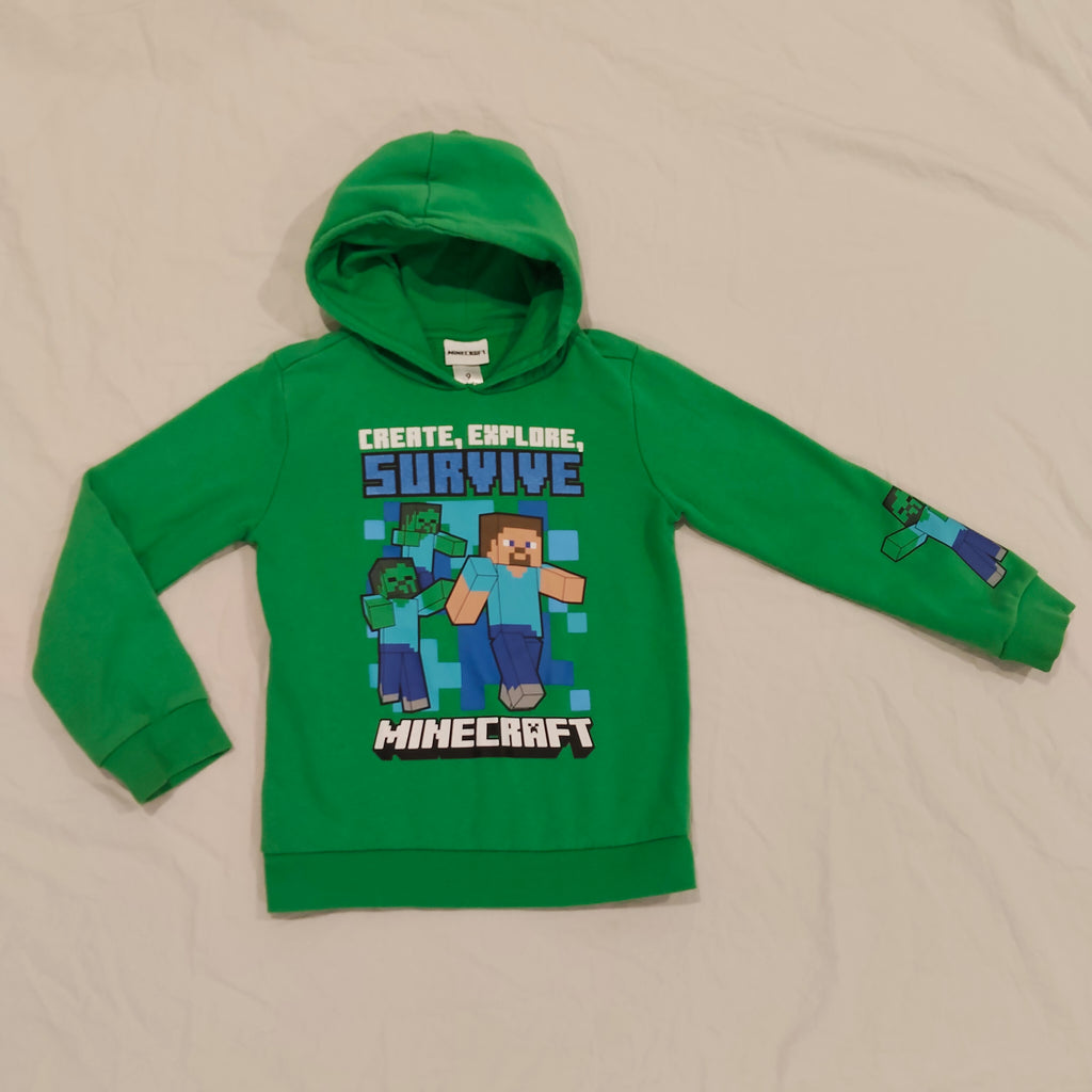 MINECRAFT Hoodie Size 9 Boys Green