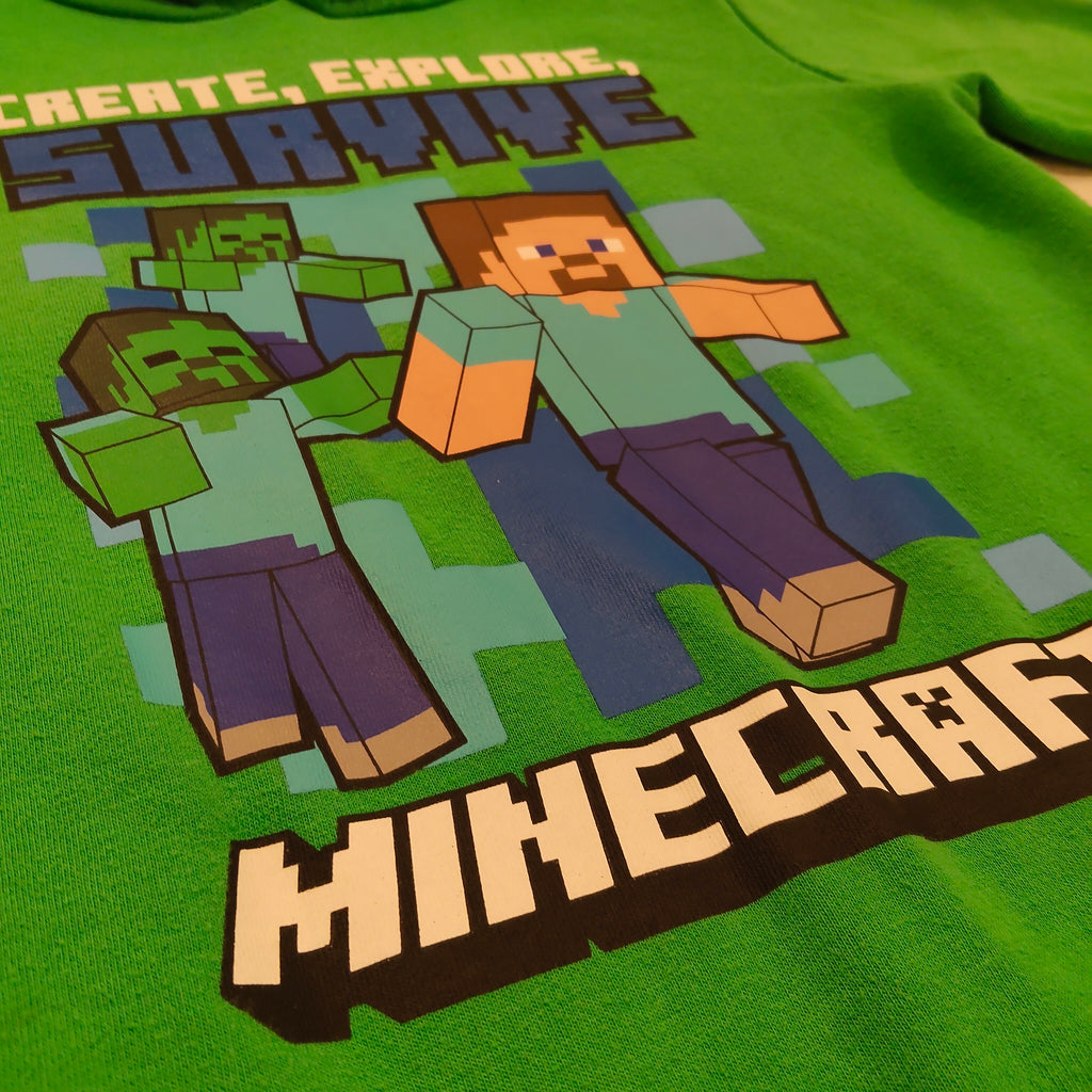 MINECRAFT Hoodie Size 9 Boys Green