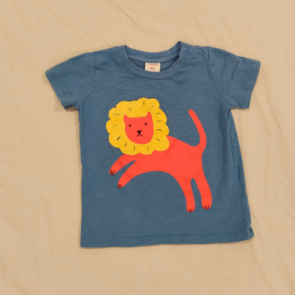SEED Tee Size 12-18M Boys Short Sleeve Lion