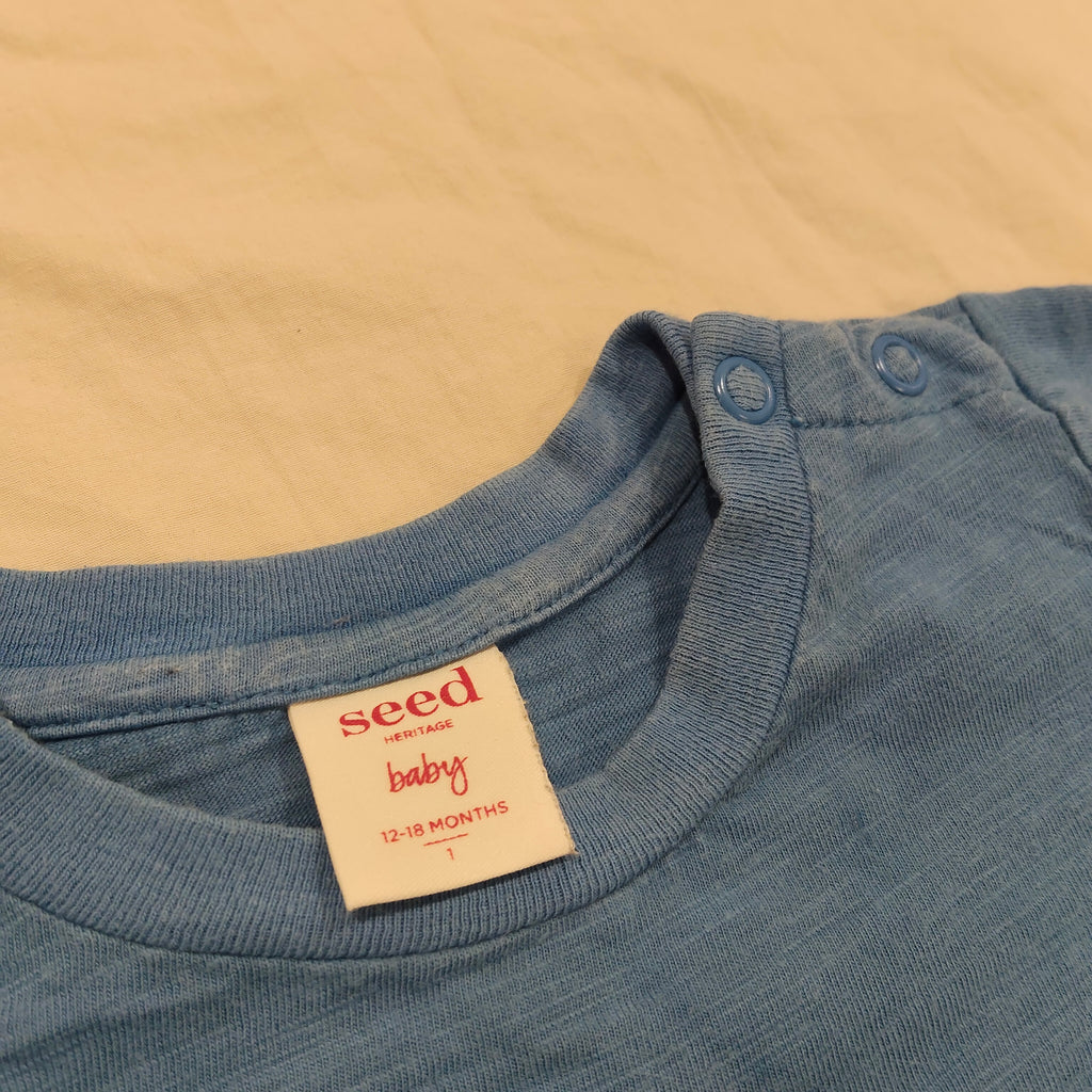SEED Tee Size 12-18M Boys Short Sleeve Lion