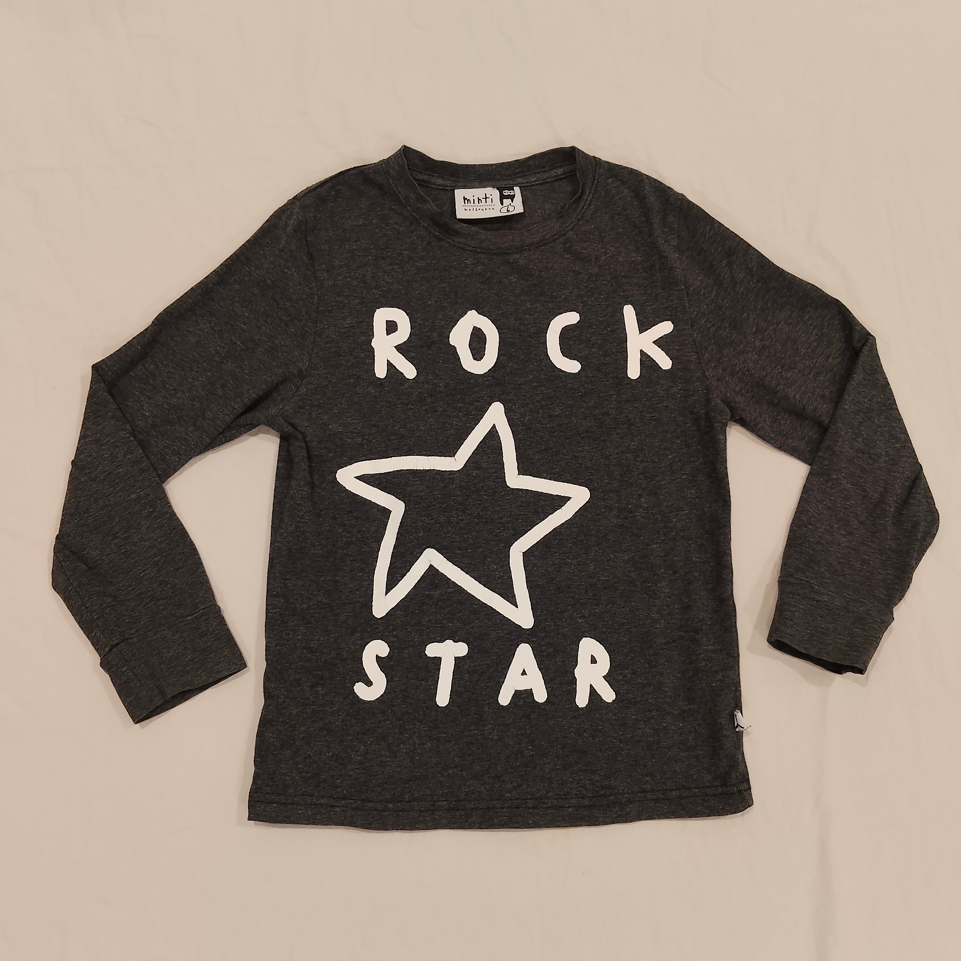 MINTI Top Size 6 Boys long sleeve ROCK STAR