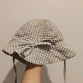 NATURE BABY Organic Cotton Sun Hat Gingham Size L (2-4Yrs)