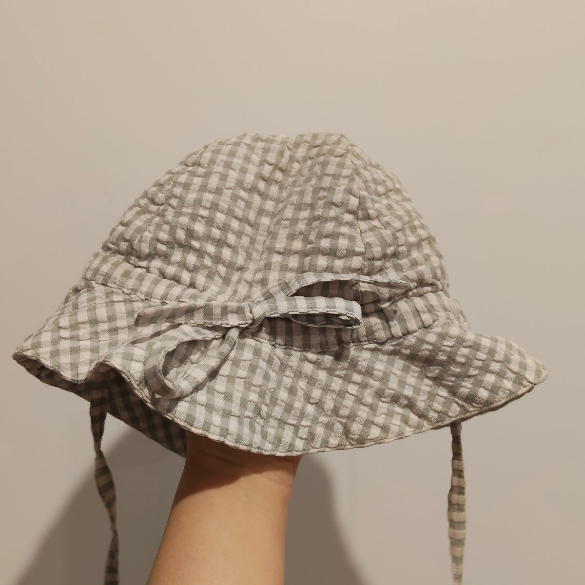 NATURE BABY Organic Cotton Sun Hat Gingham Size L (2-4Yrs)