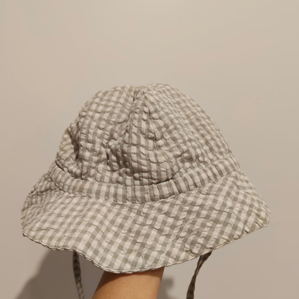 NATURE BABY Organic Cotton Sun Hat Gingham Size L (2-4Yrs)